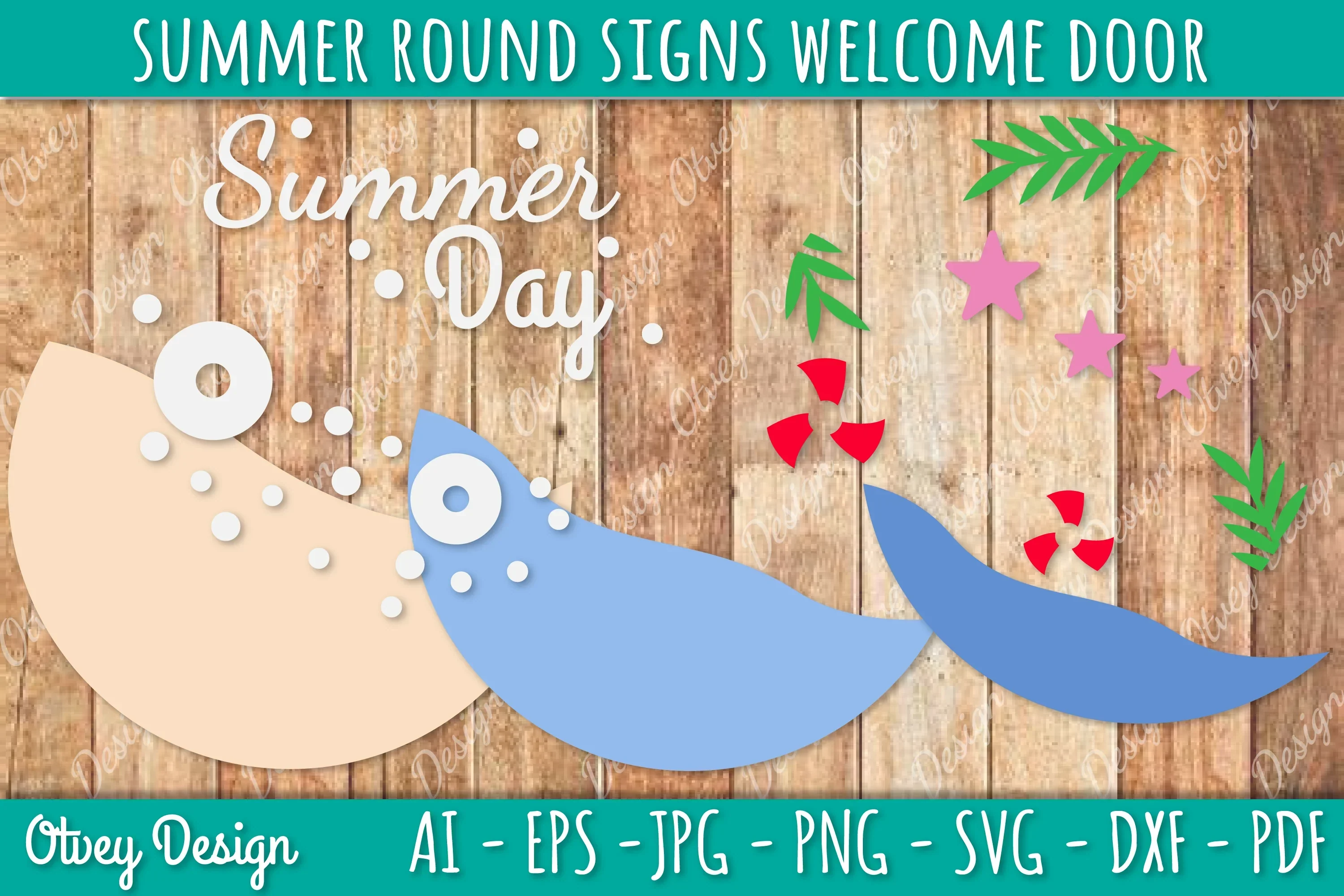 Summer Welcome Door Hangers SVG Bundle - Image 4