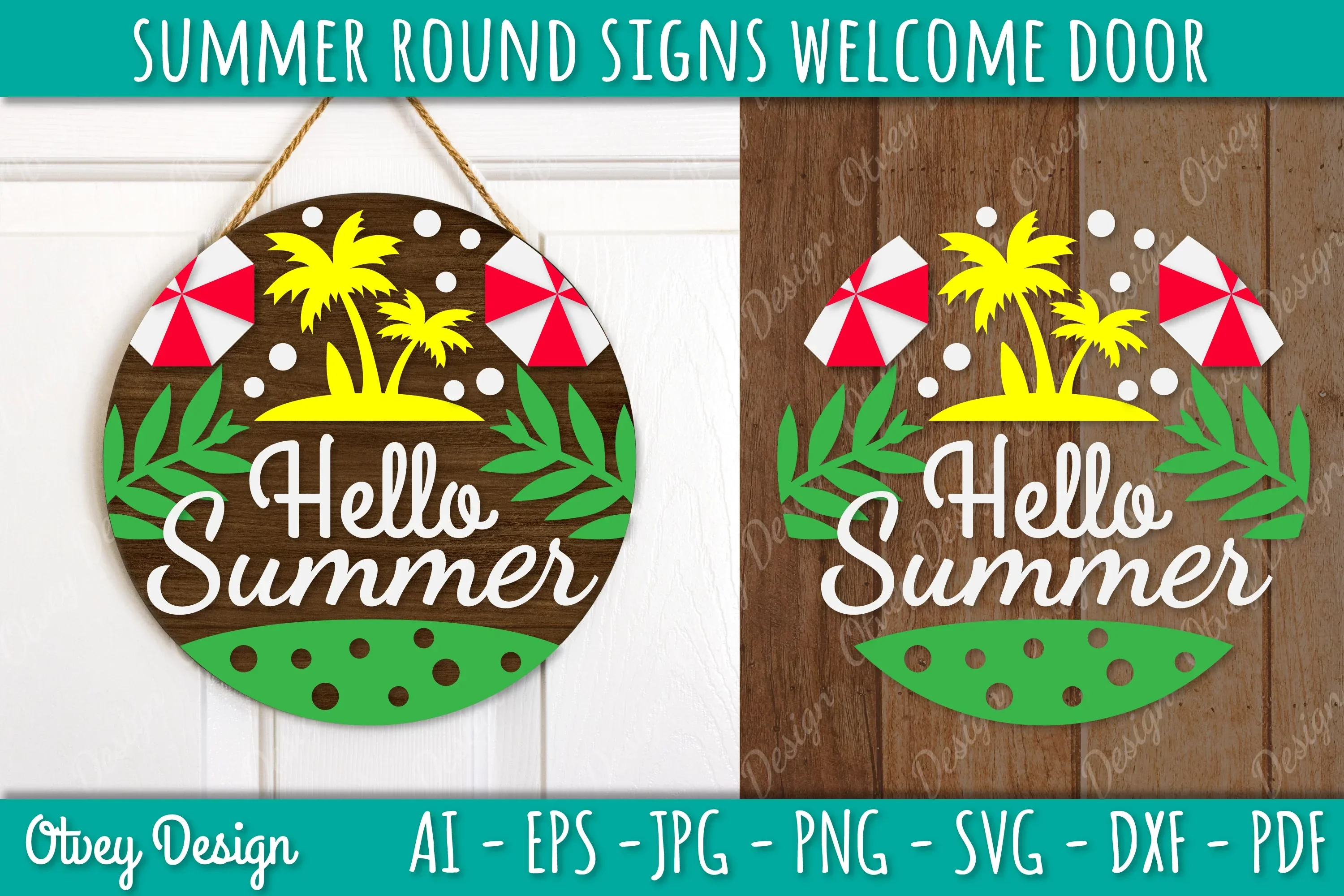 Summer Welcome Door Hangers SVG Bundle