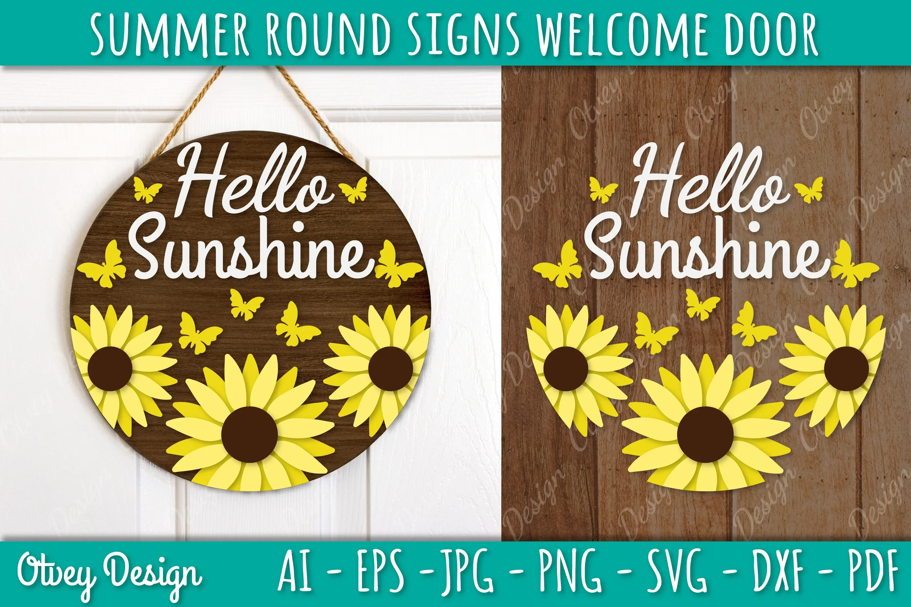 Summer Welcome Door Hangers SVG Bundle