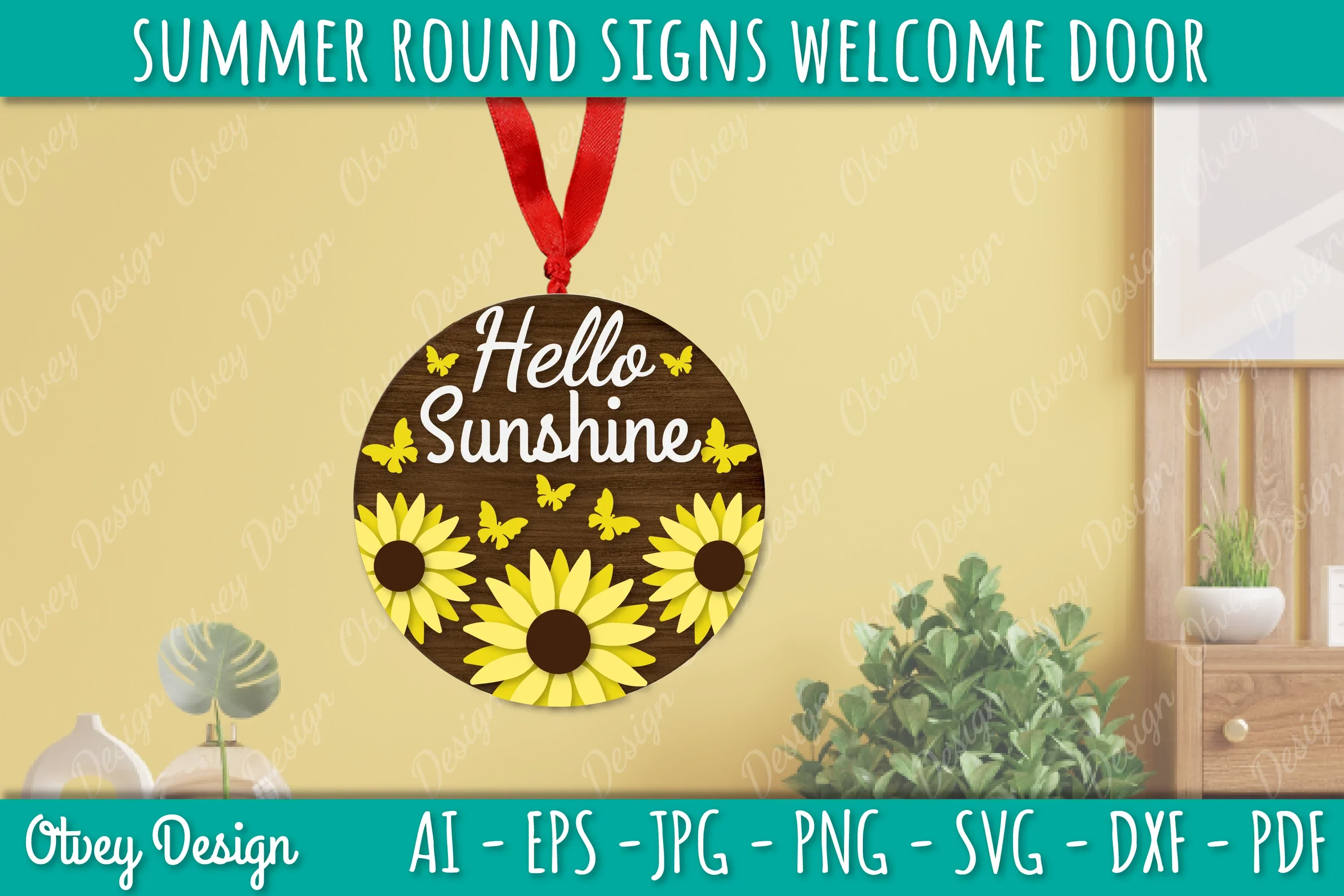 Summer Welcome Door Hangers SVG Bundle - Image 3
