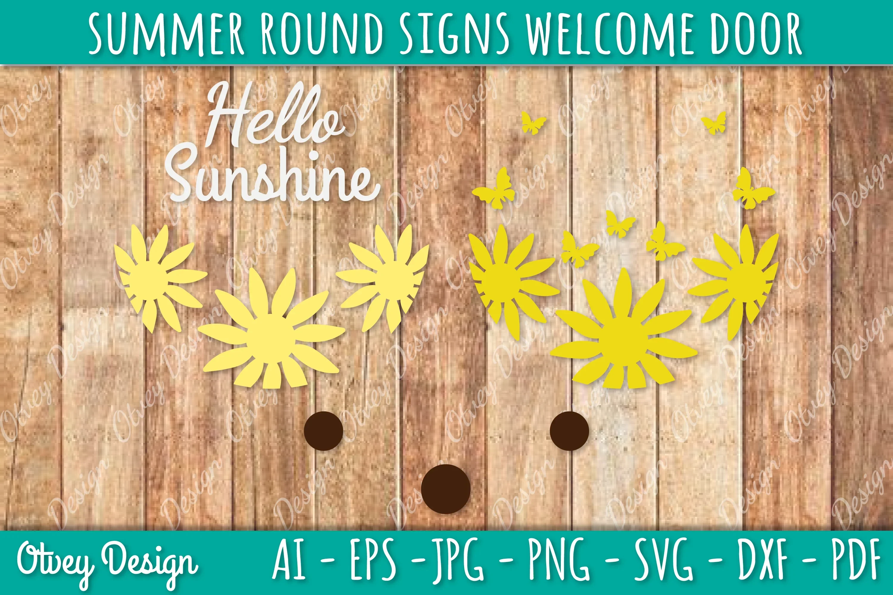 Summer Welcome Door Hangers SVG Bundle - Image 4