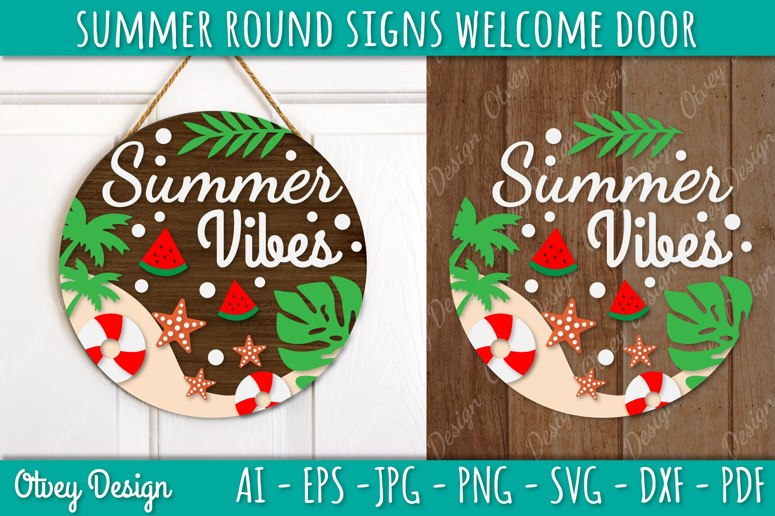 Summer Welcome Door Hangers SVG Bundle