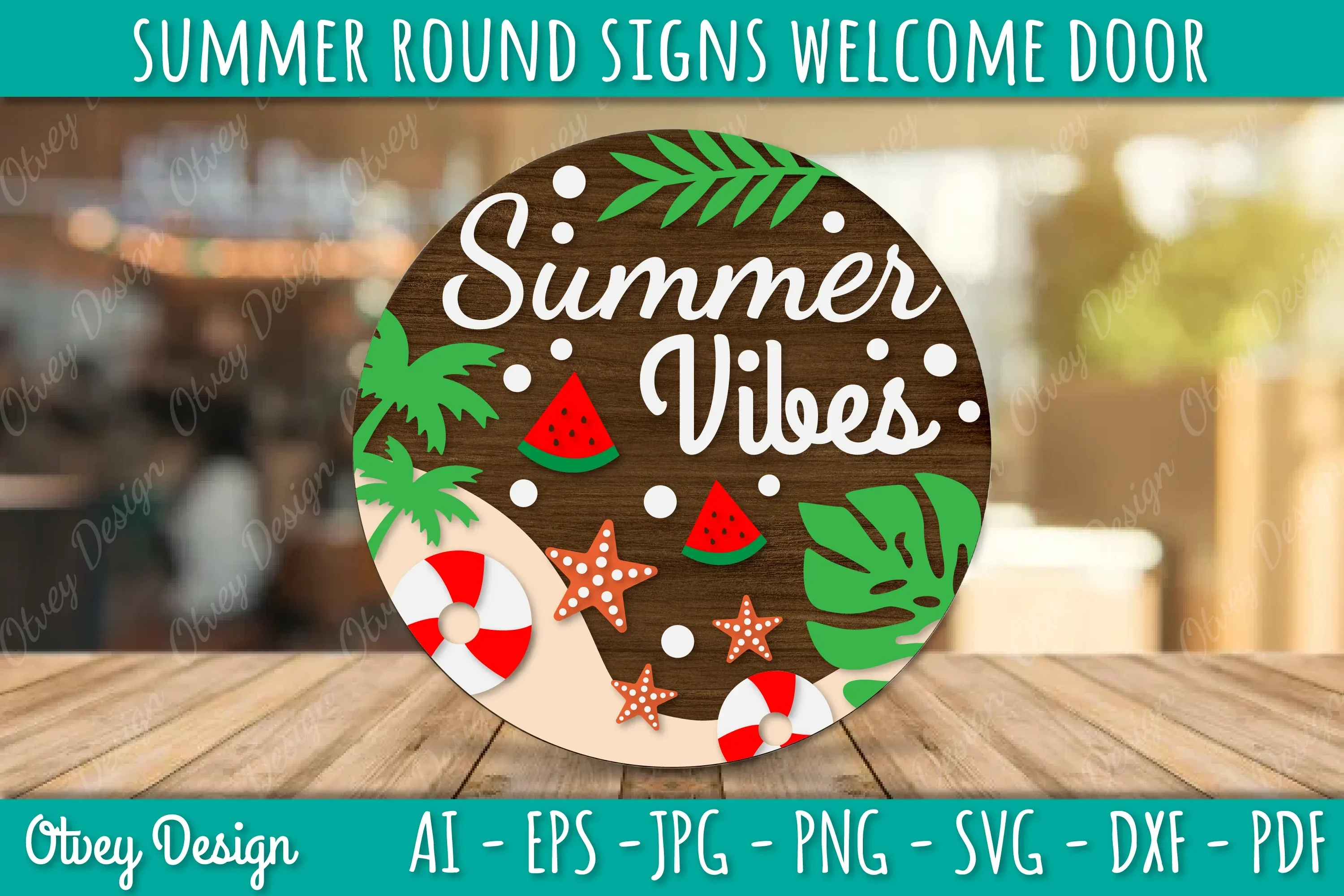 Summer Welcome Door Hangers SVG Bundle - Image 2