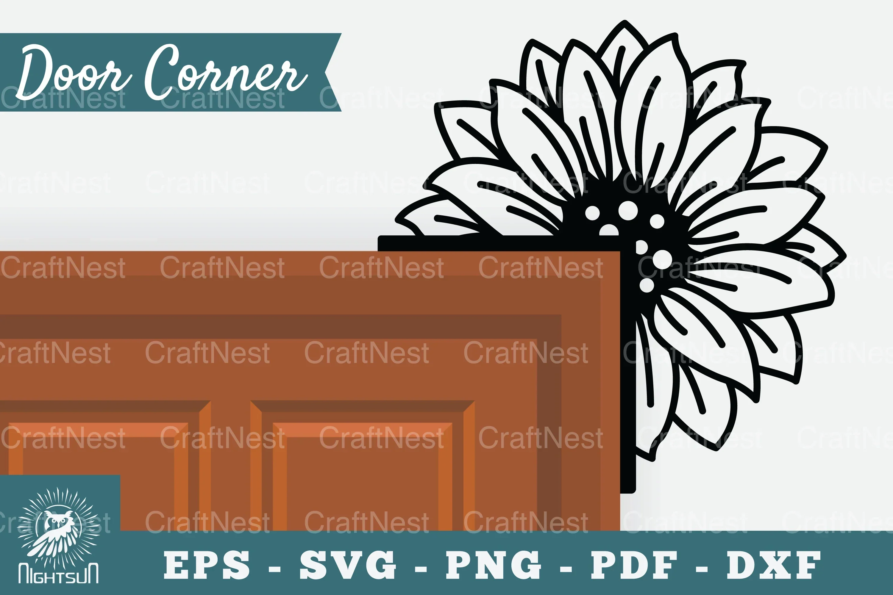 Sunflower Door Corner Clipart Bundle