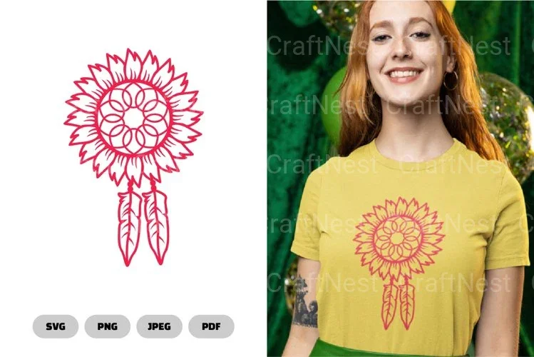 Sunflower Dreamcatcher Clipart Bundle