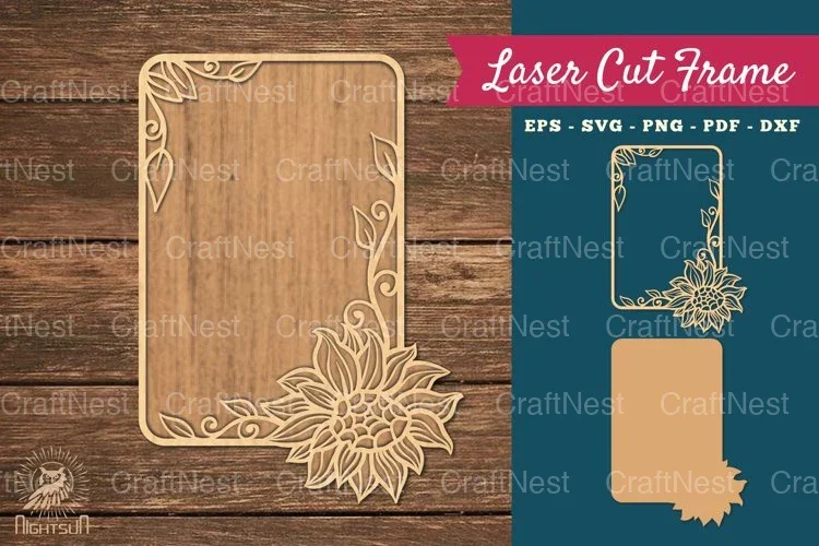 Sunflower Laser Cut Frame SVG Bundle