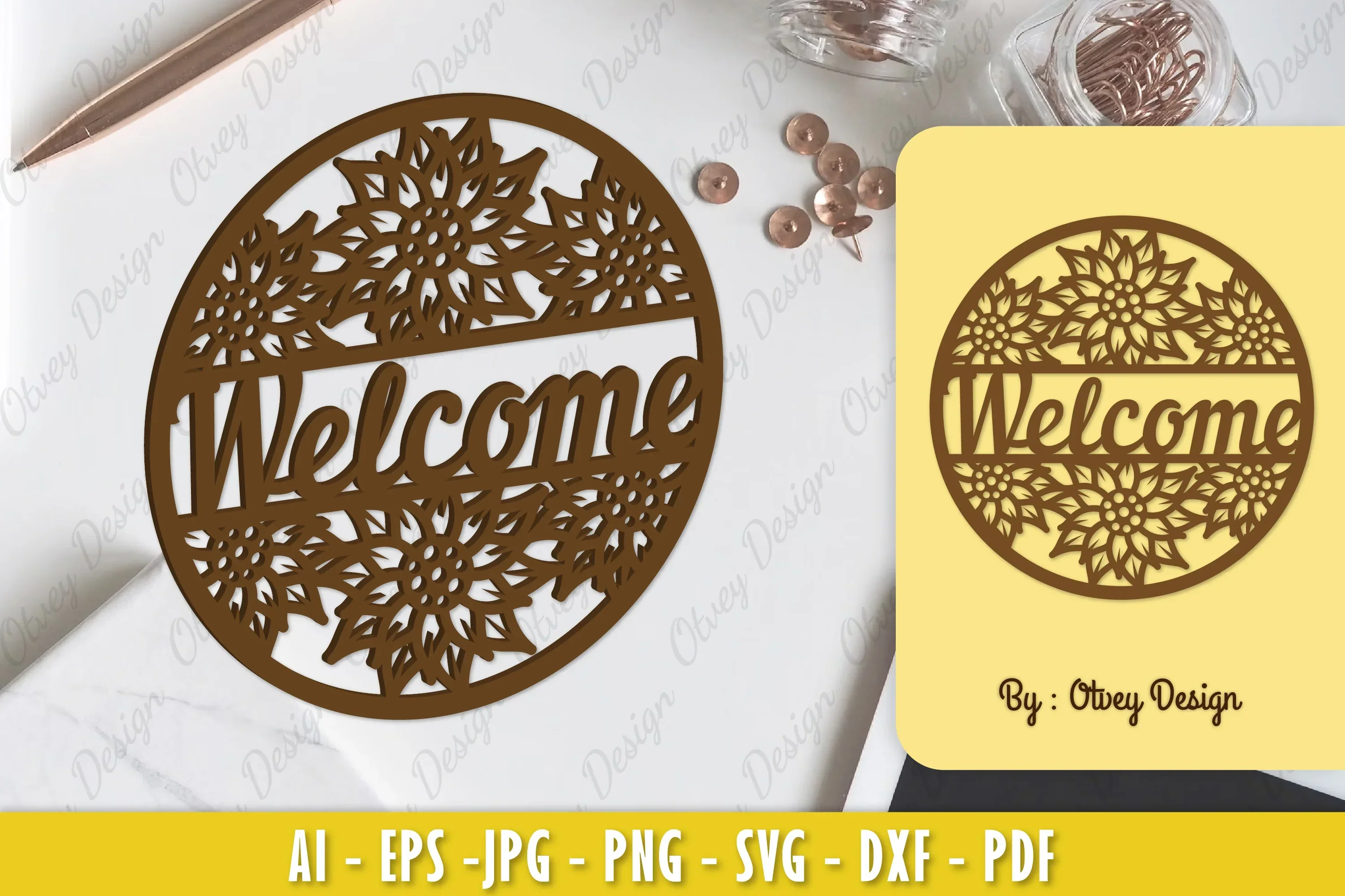 Sunflower Welcome Sign SVG Bundle