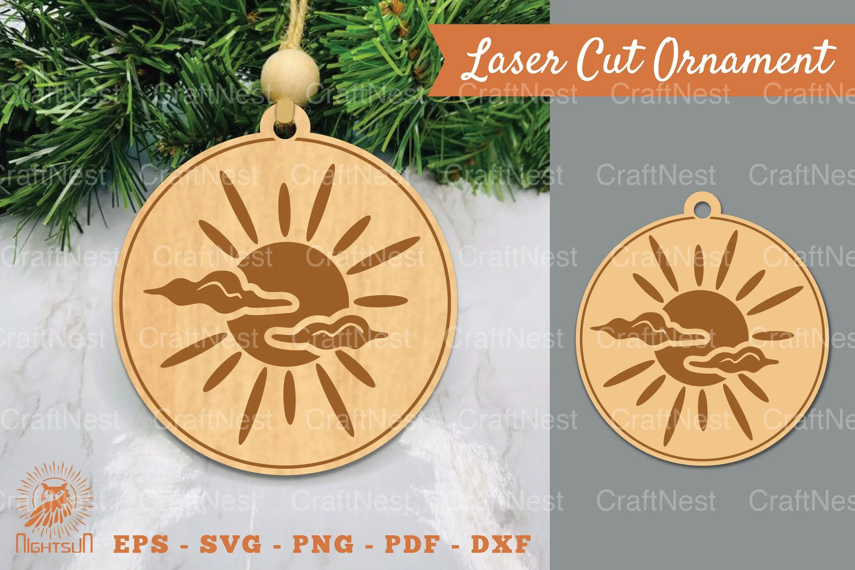 Sunlight Laser Cut Ornament Clipart Bundle