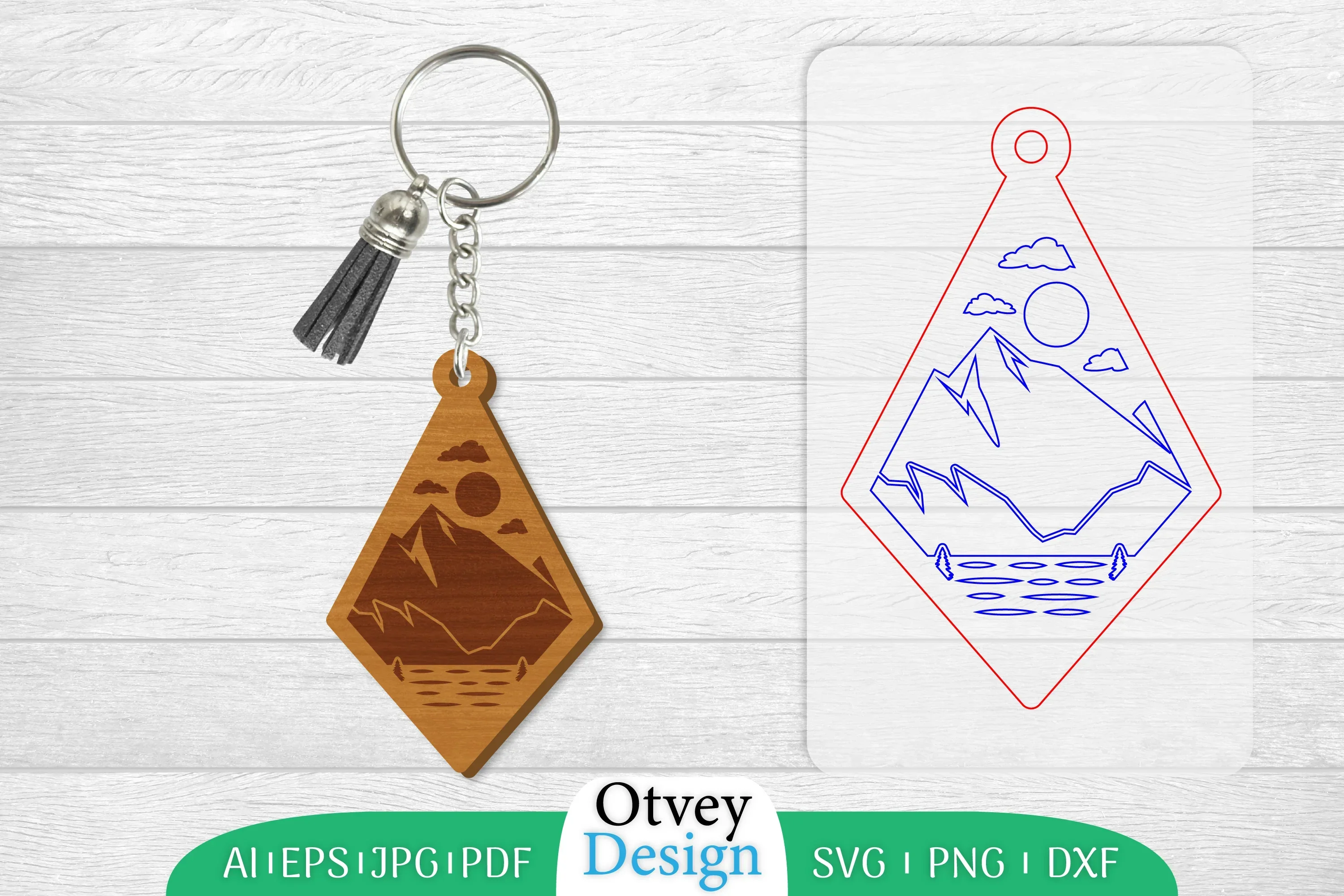 Sunset Mountain Keychain SVG Bundle