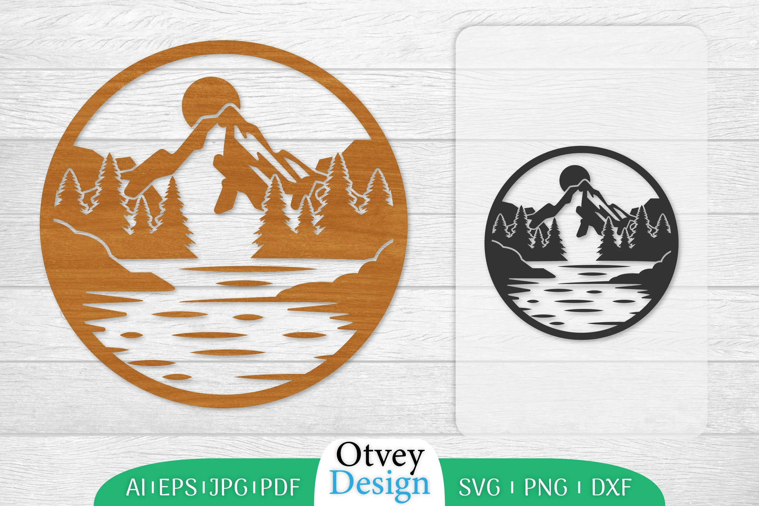 Sunset Mountain Lasercut Wall Decor SVG Bundle