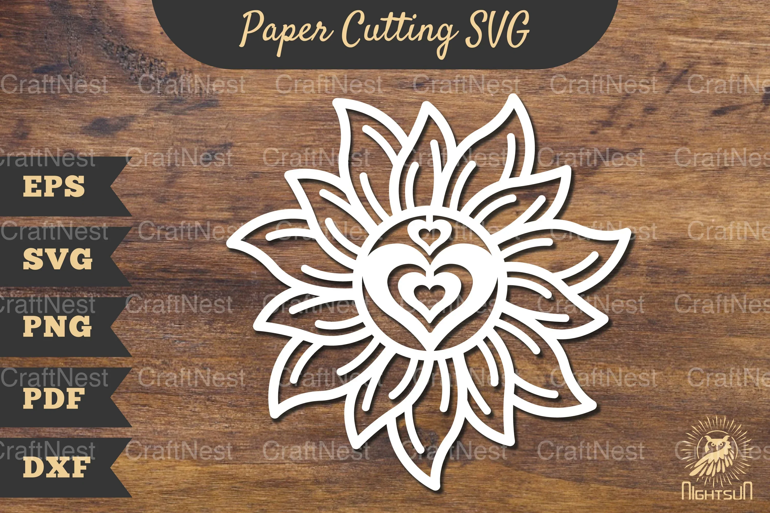 Sunshine Heart Papercut Clipart Bundle