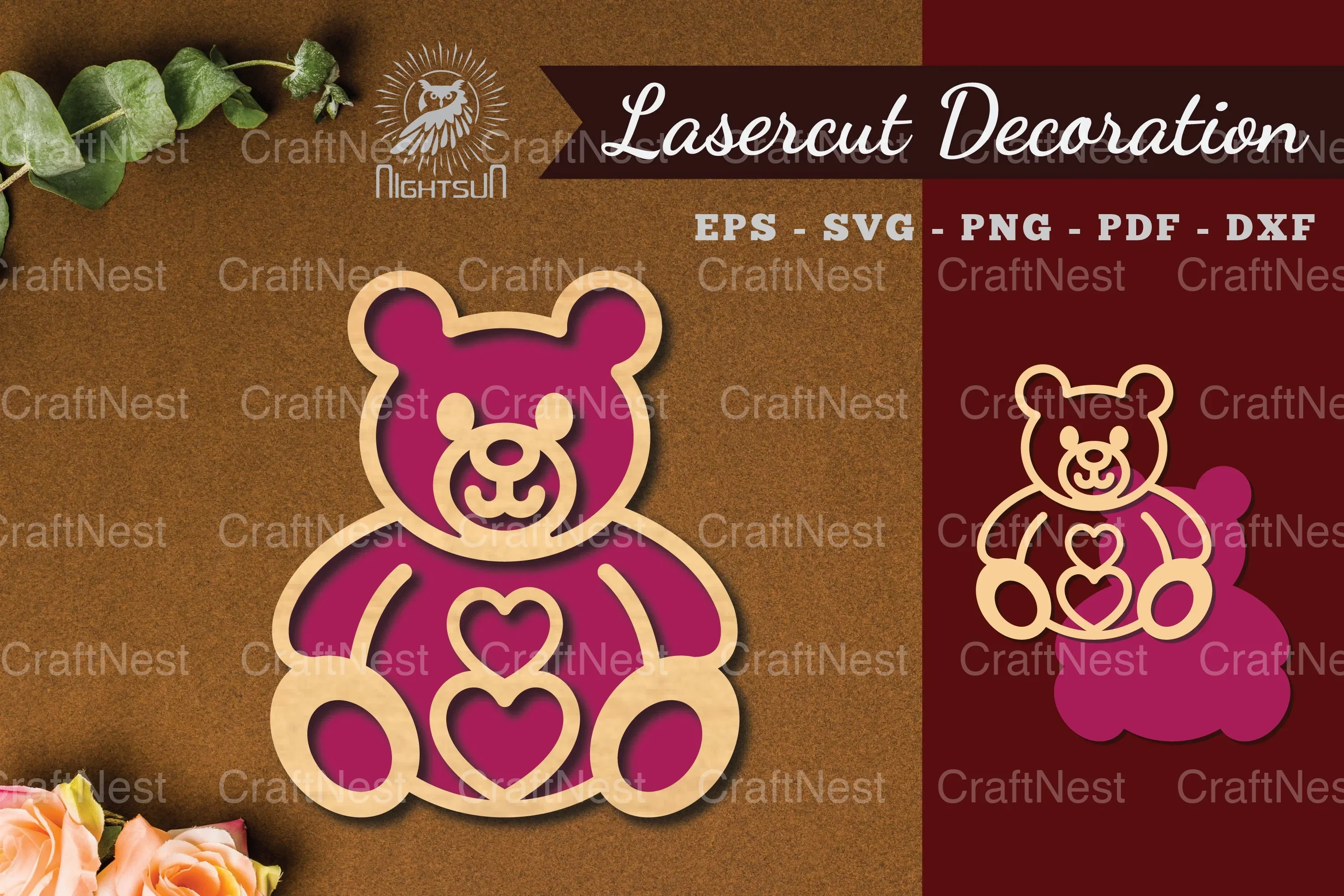 Teddy Bear Laser Cut Decoration Bundle
