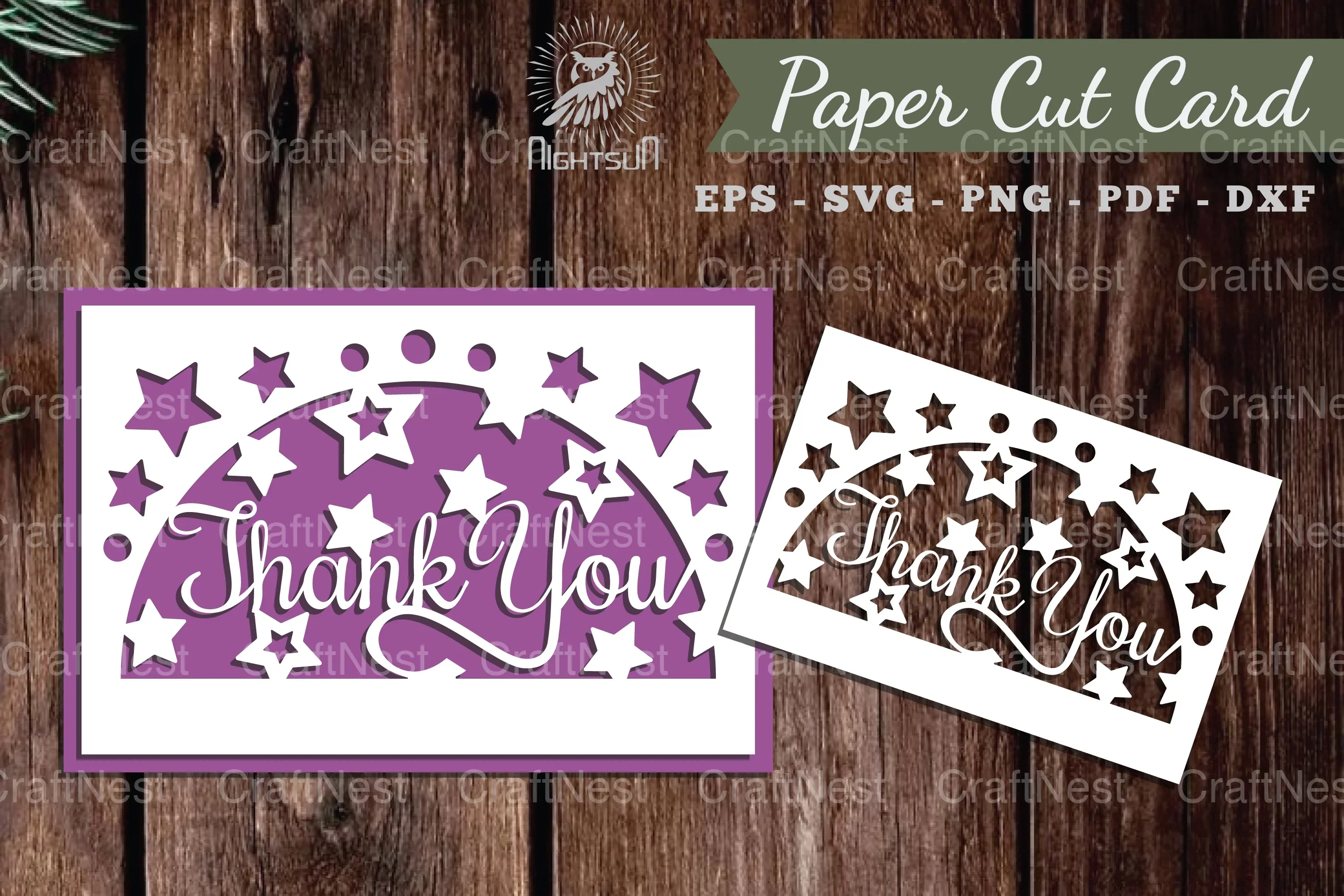 Thank You Papercut Card SVG Bundle