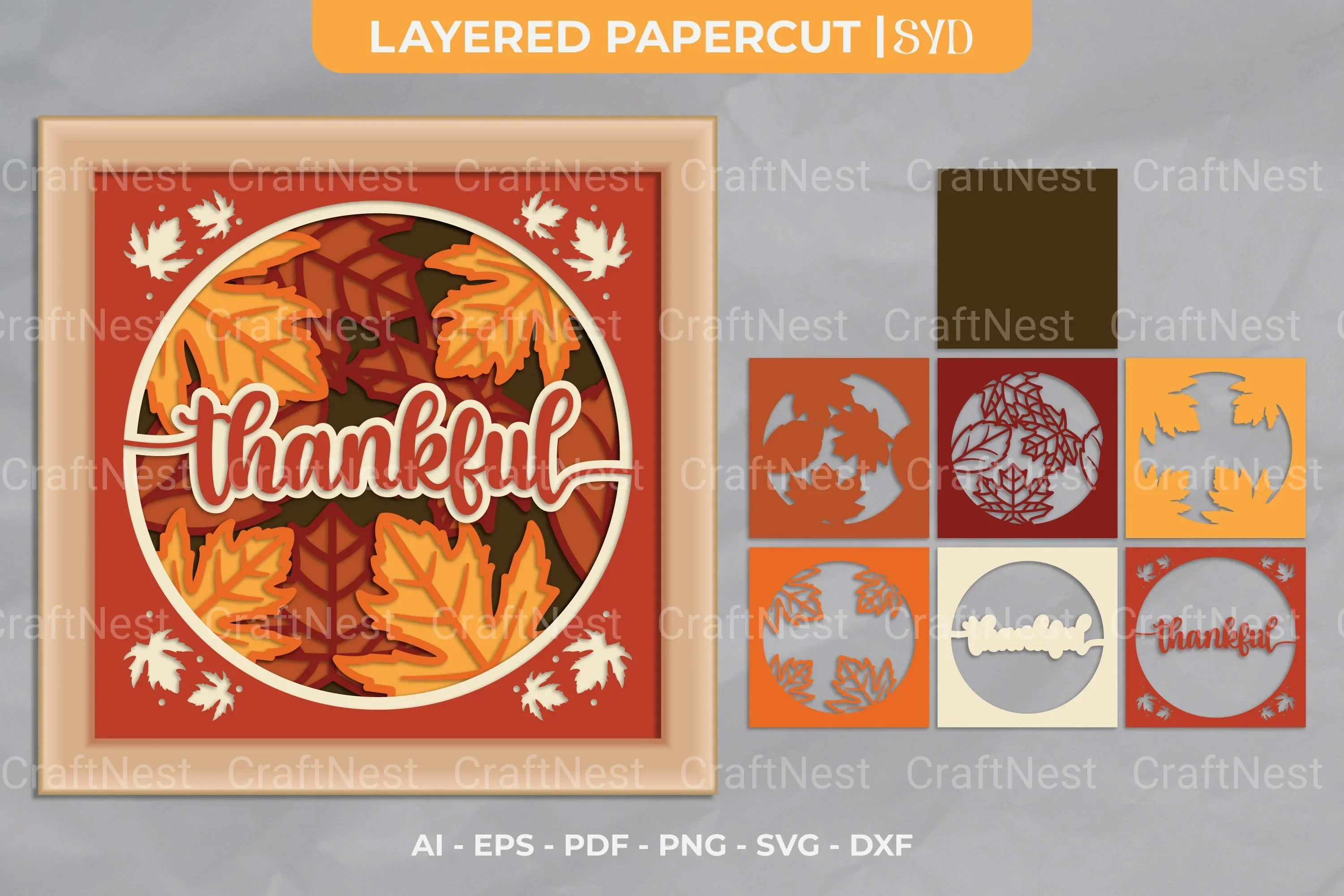 Thankful Autumn Shadow Box SVG Bundle