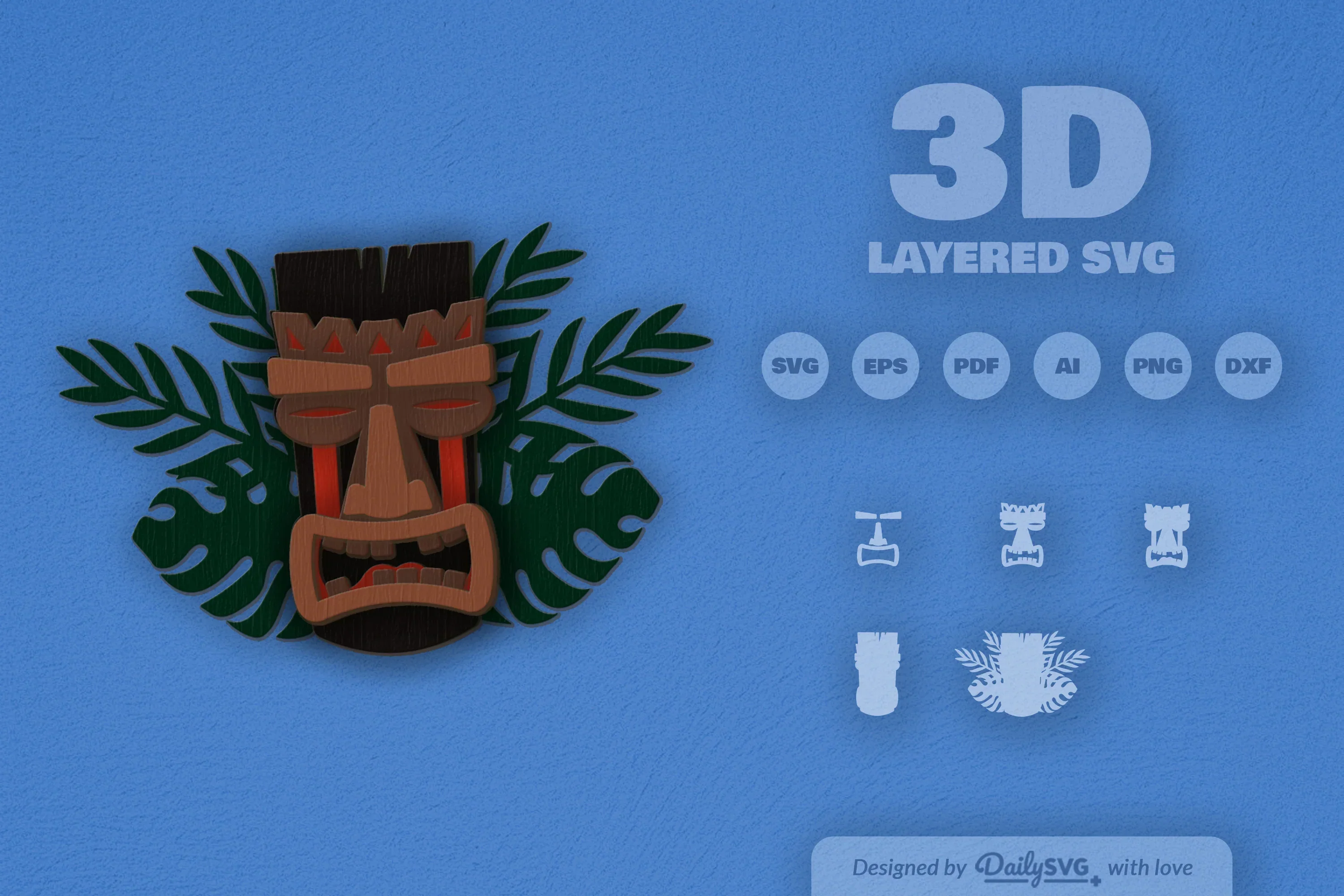 Tiki Mask Tribal Laser Cut SVG Bundle - Image 2
