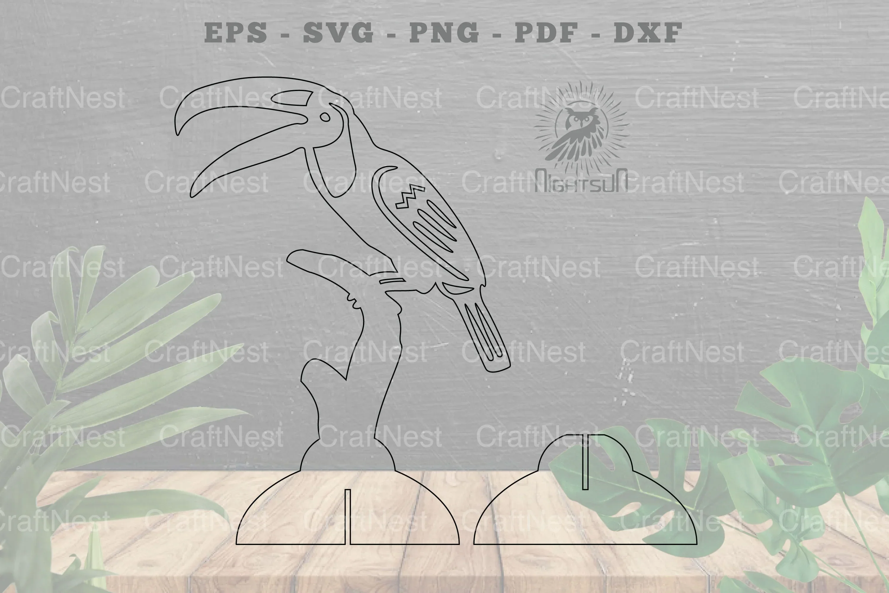 Toucan Bird Laser Cut Home Decor Clipart Bundle - Image 2