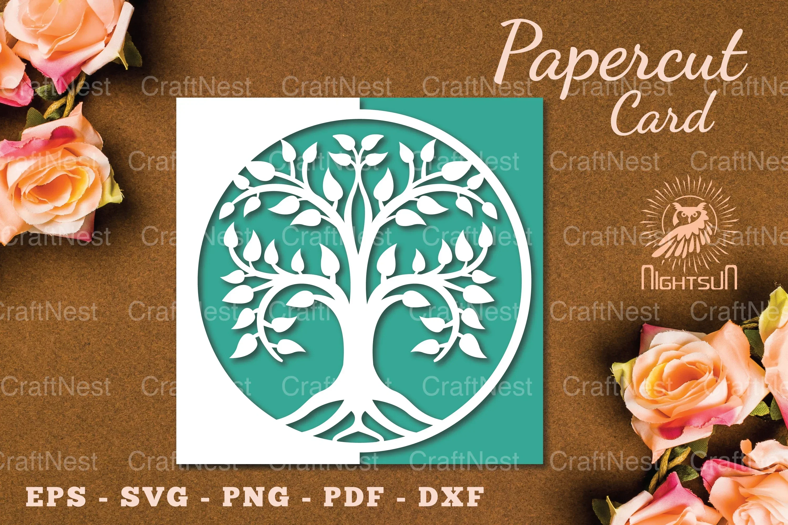 Tree of Life Papercut Card SVG Bundle