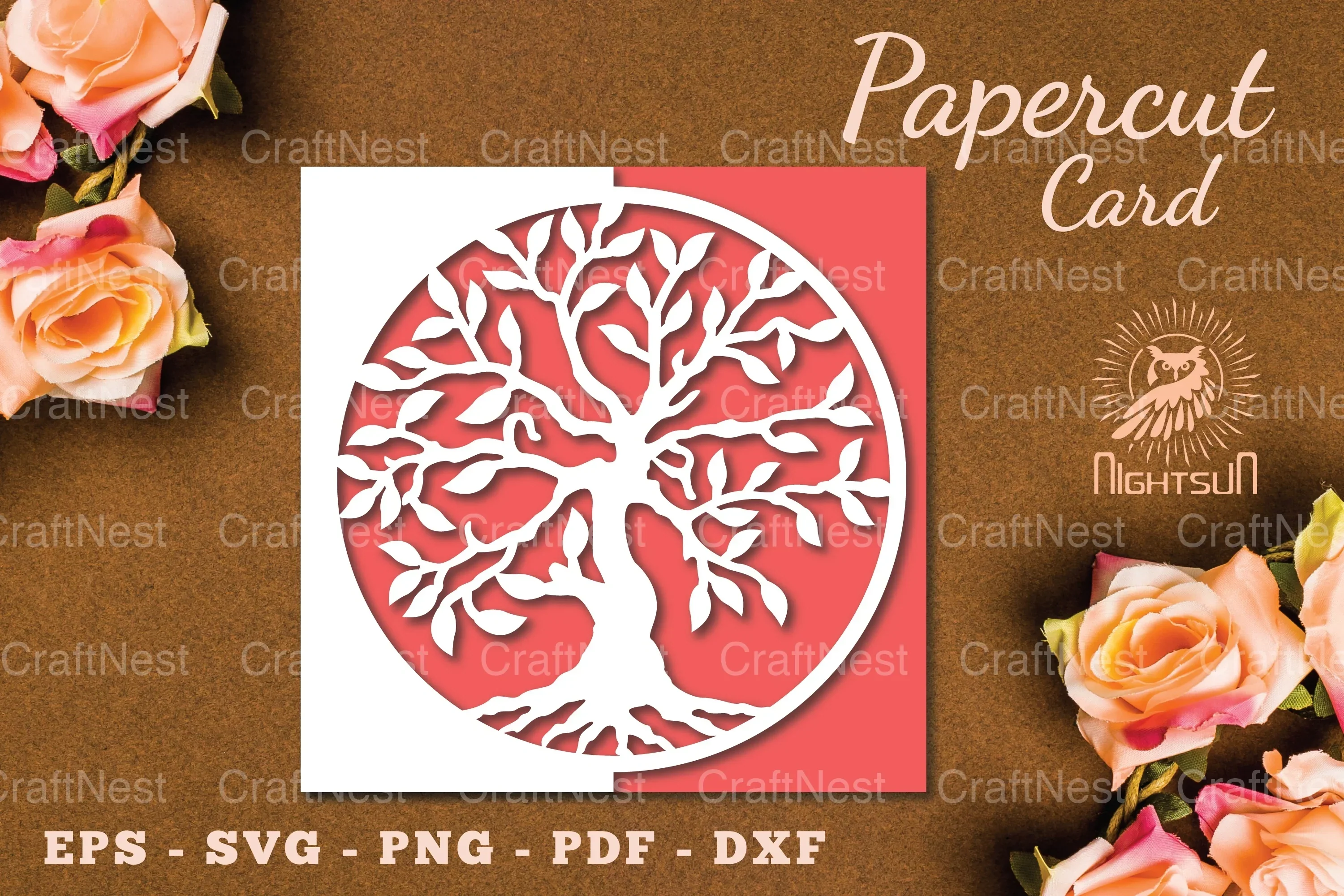 Tree of Life Papercut Card SVG Bundle