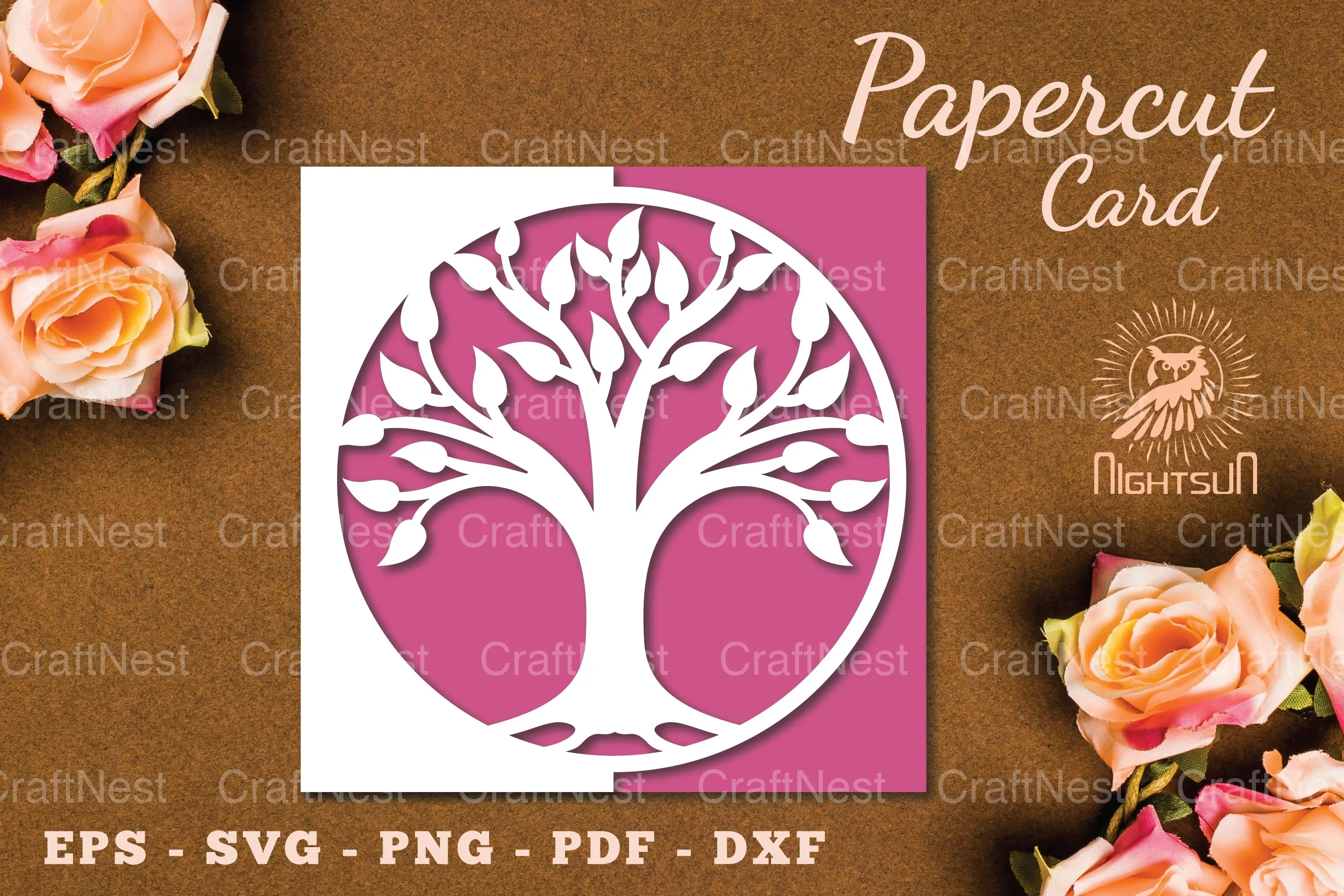 Tree of Life Papercut Card SVG Bundle