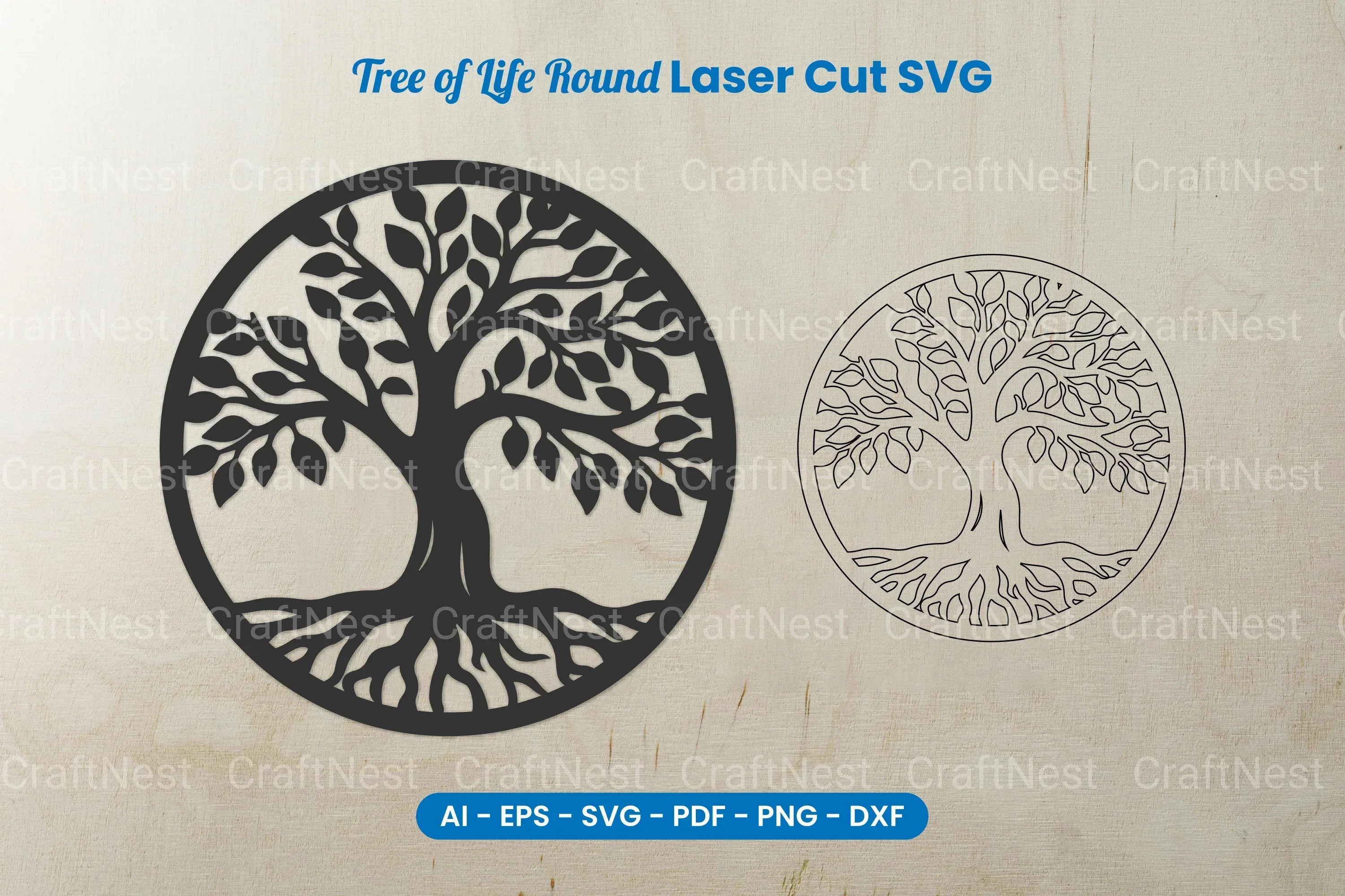Tree of Life Round Laser Cut SVG Bundle