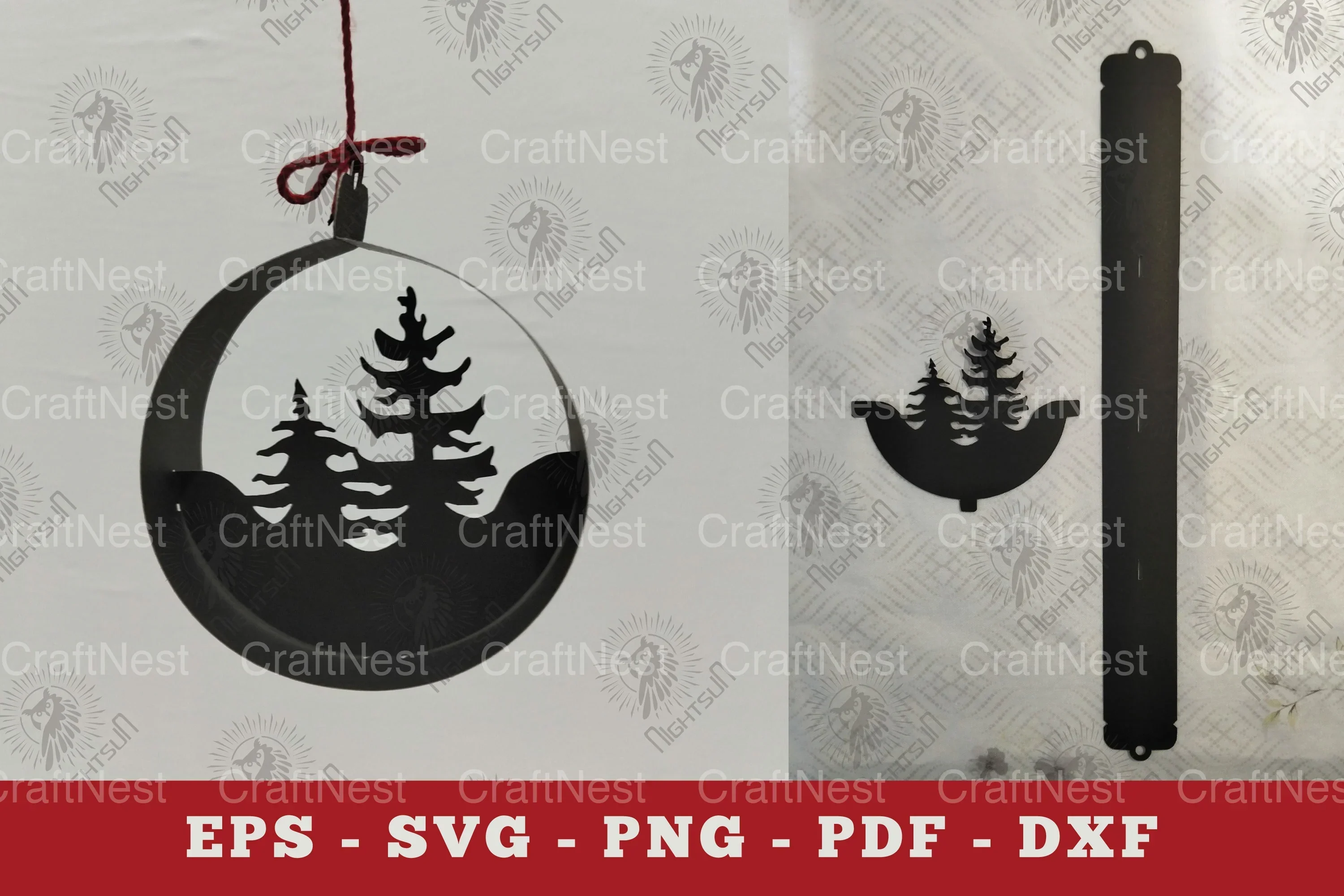 Tree Papercut Ornament Clipart Bundle