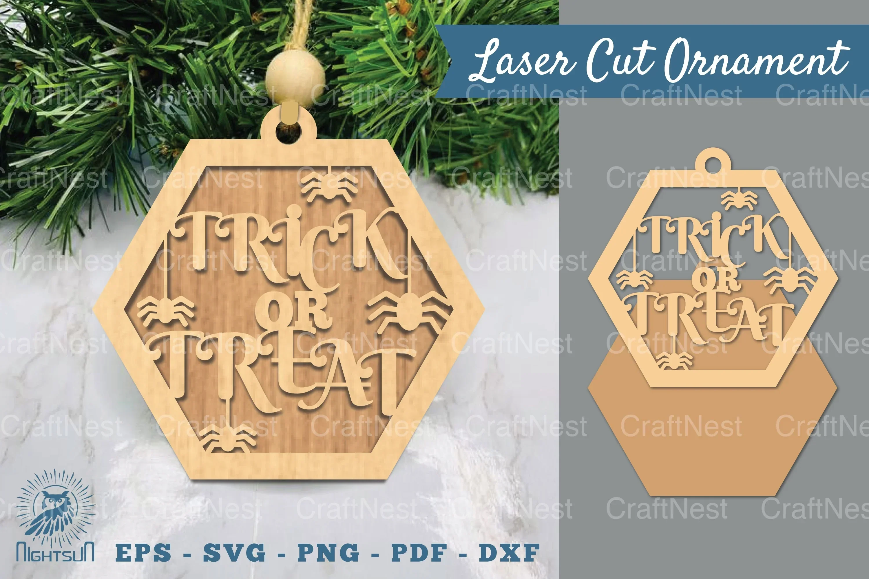 Trick or Treat Laser Cut Ornament Clipart Bundle