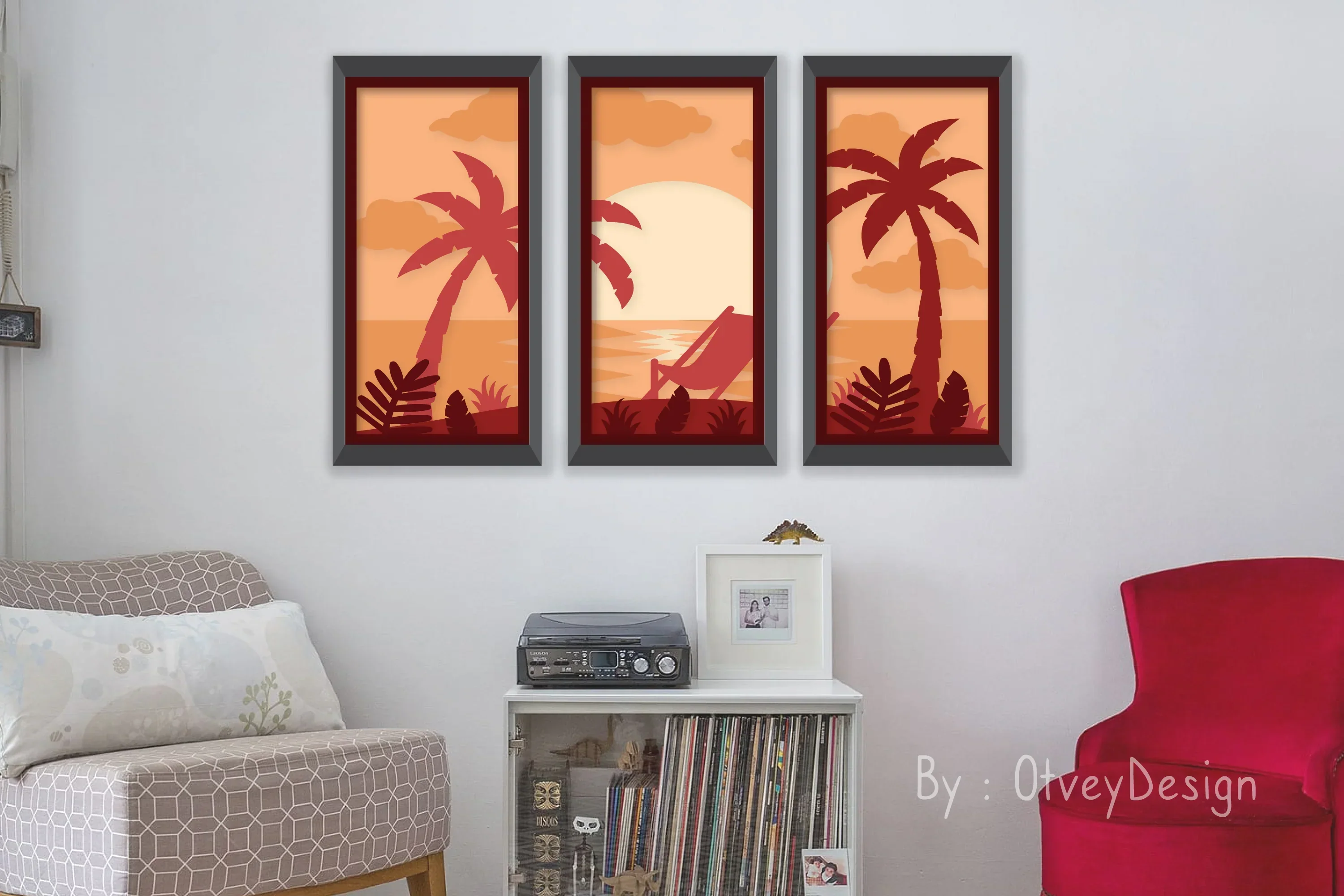 Tropical Beach 3D Layered Papercut SVG Bundle - Image 3