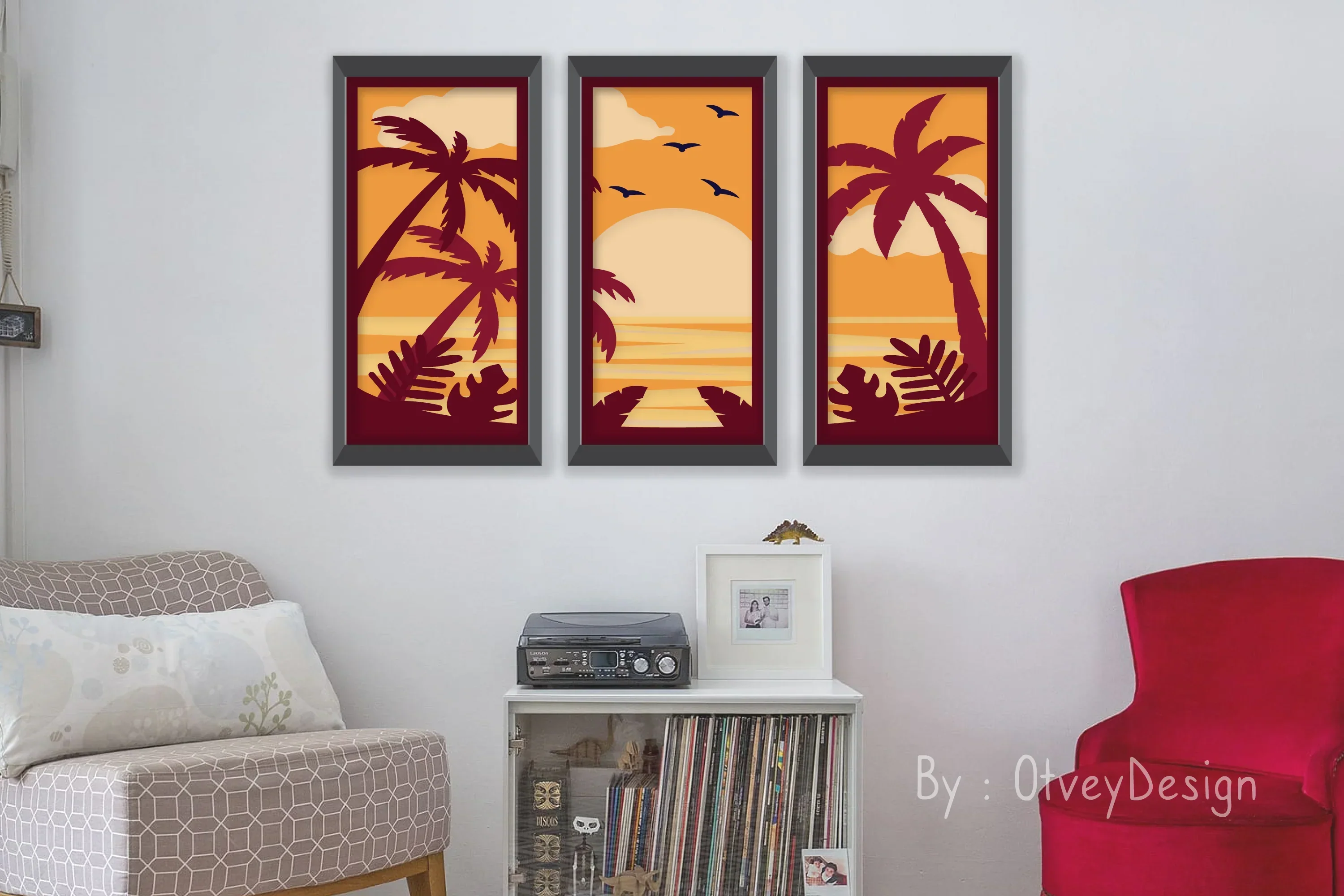 Tropical Beach 3D Layered Papercut SVG Bundle - Image 3
