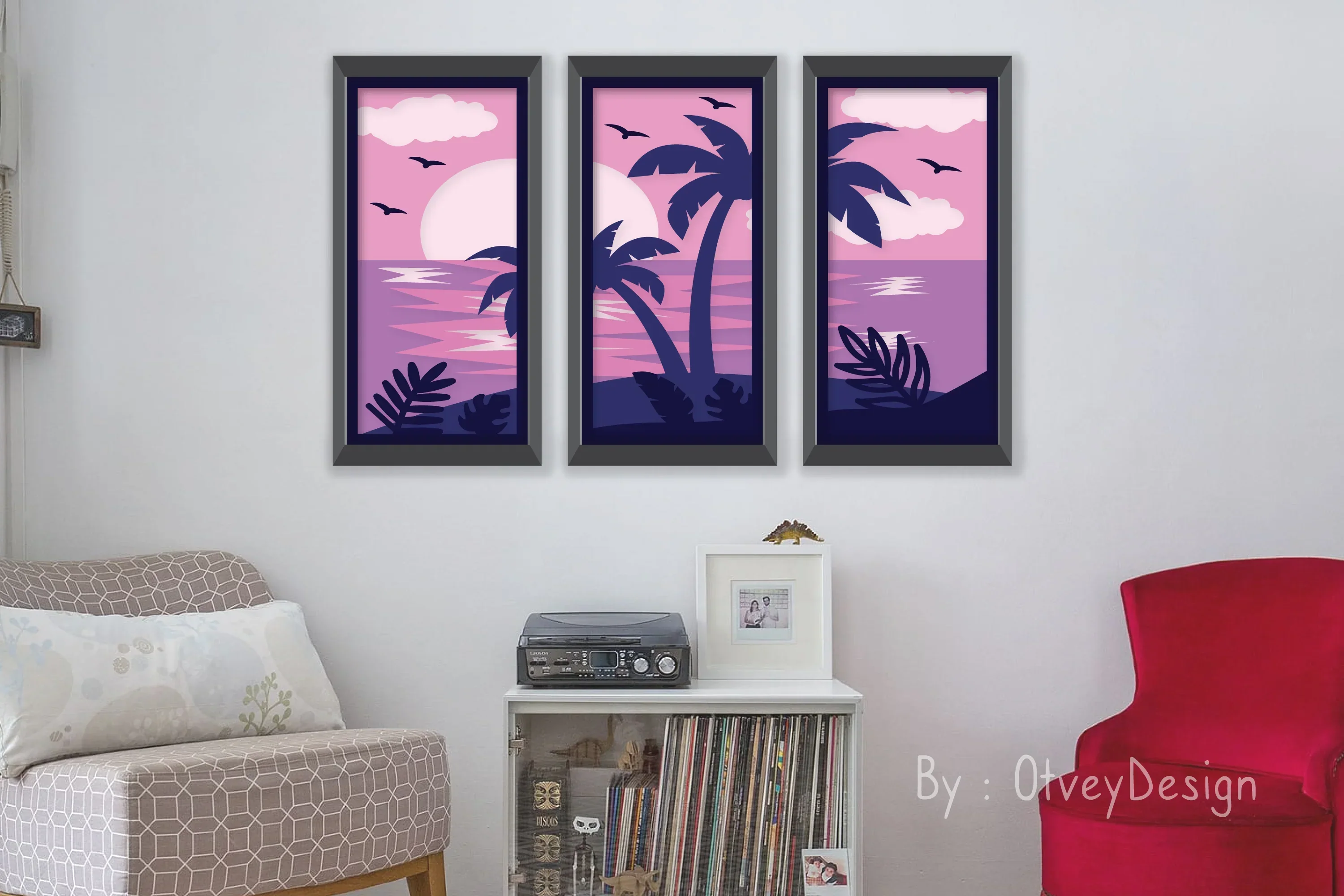 Tropical Beach 3D Layered Papercut SVG Bundle - Image 3