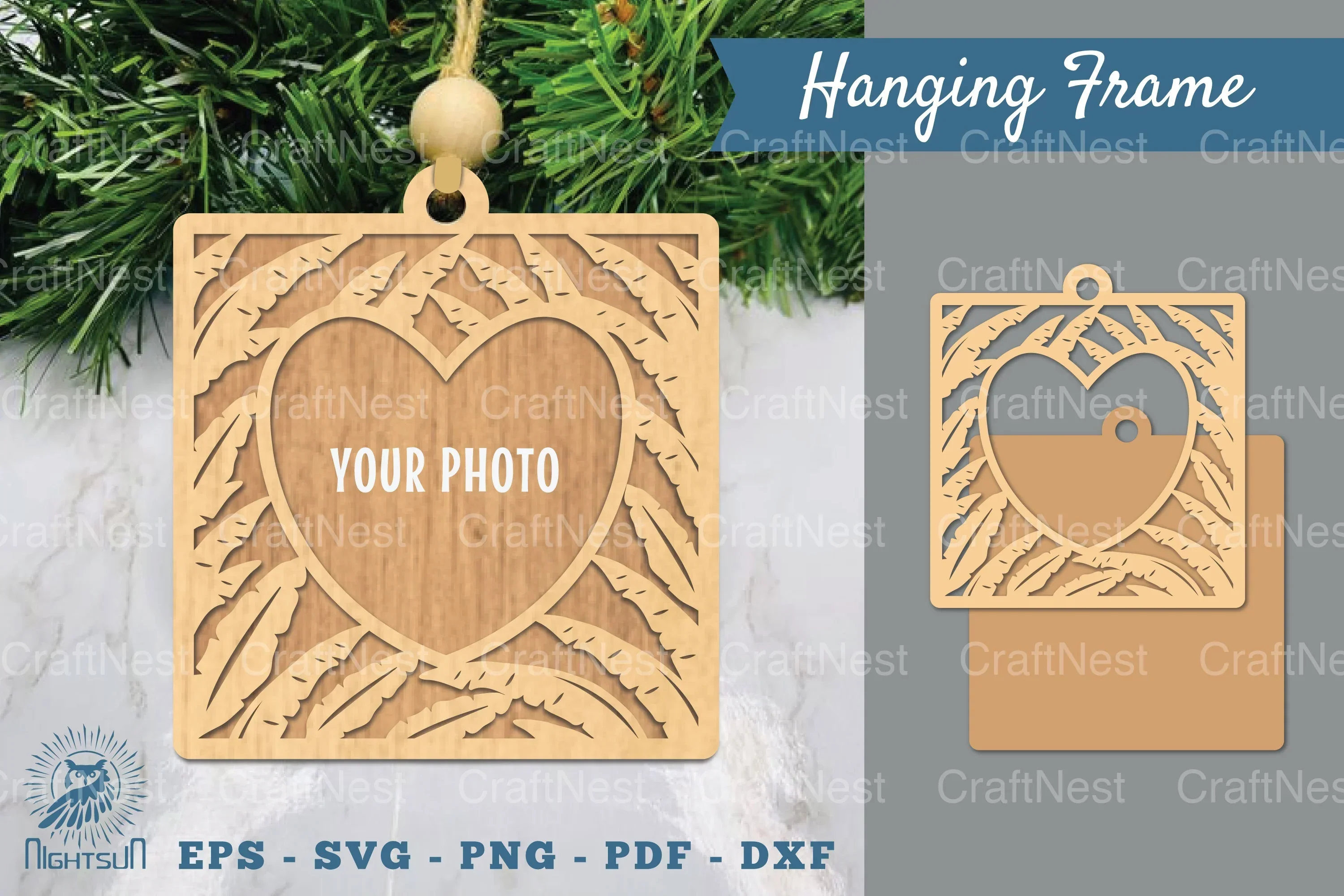 Tropical Leaves Laser Cut Photo Frame Clipart Bundle