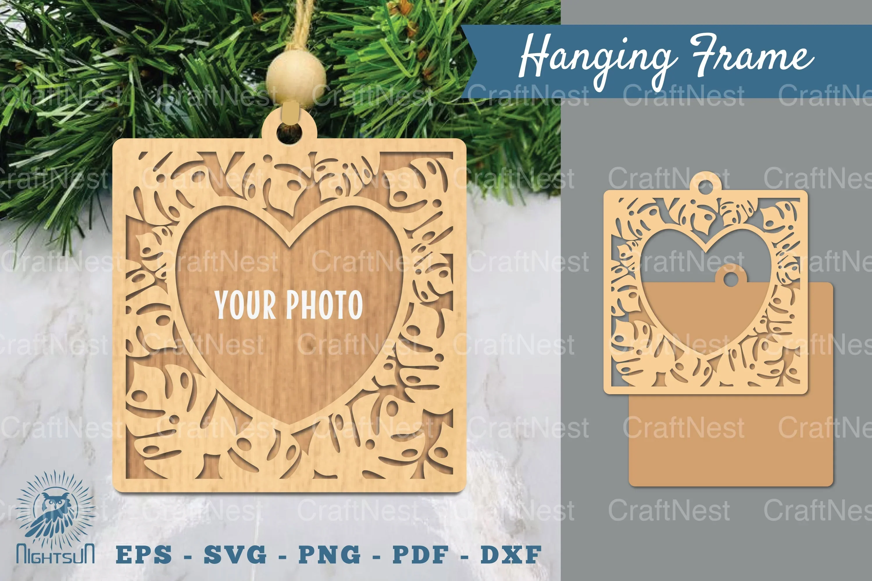 Tropical Leaves Laser Cut Photo Frame SVG Bundle
