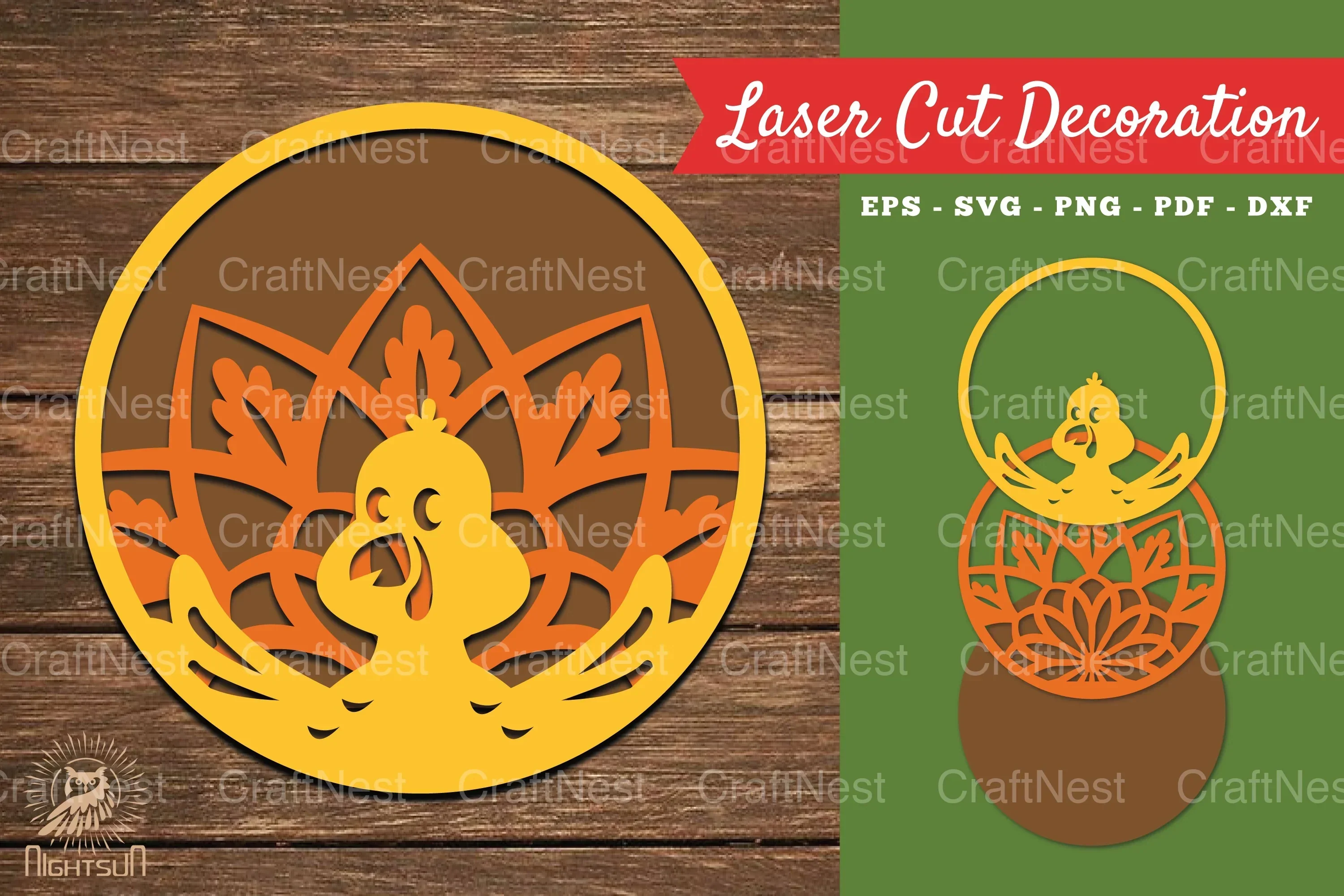 Turkey Laser Cut Decoration Clipart Bundle