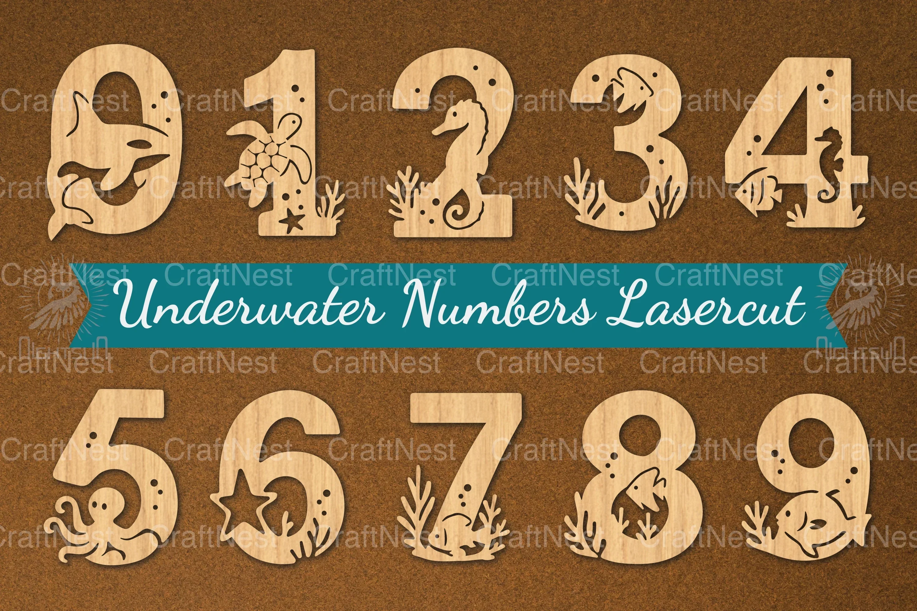 Underwater Numbers Clipart Bundle
