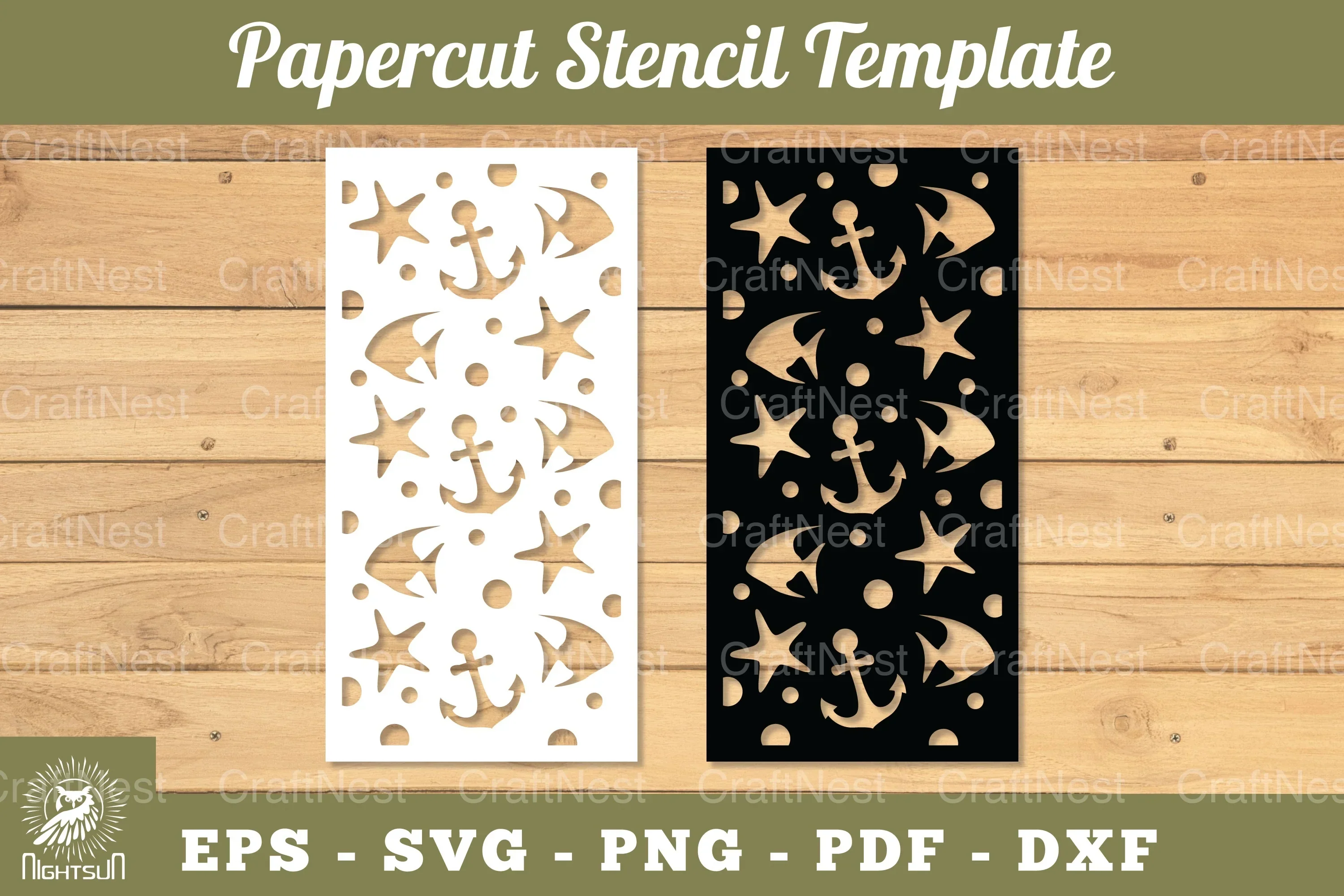 Underwater Papercut Stencil Clipart Bundle