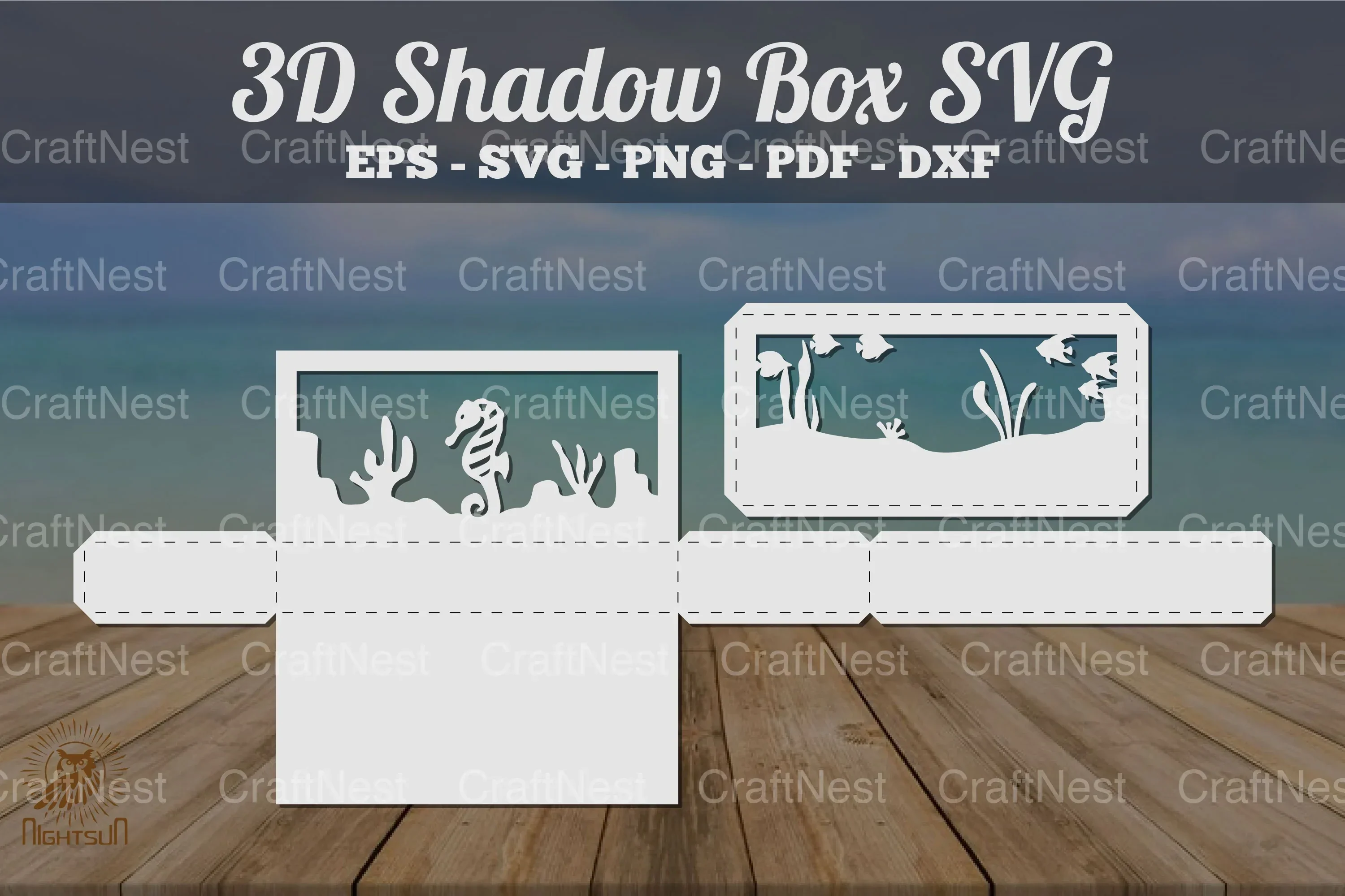 Underwater Scene 3D Shadow Box Bundle - Clipart Collection - Image 2