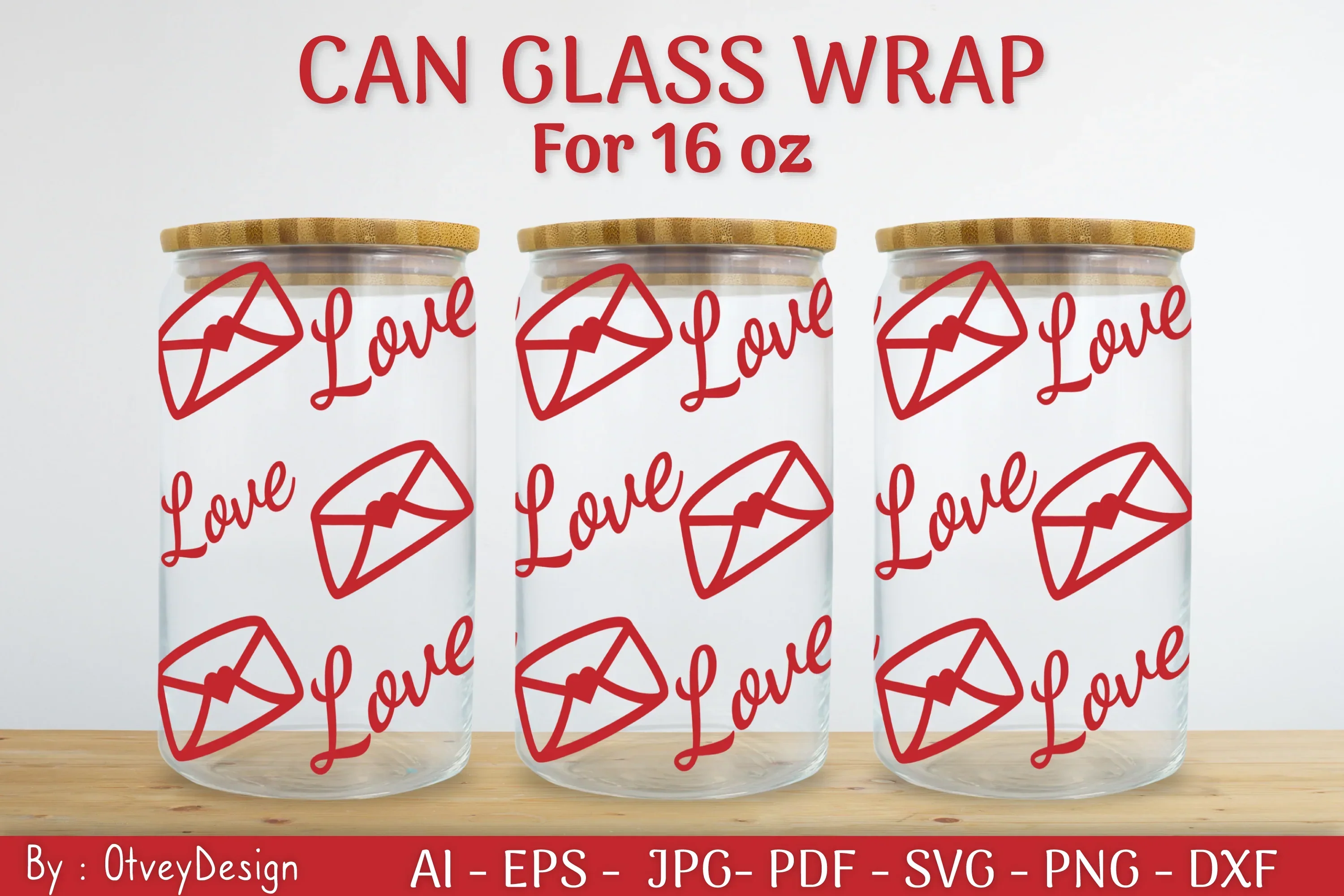 Valentine Can Glass 16 OZ SVG Bundle - Image 2
