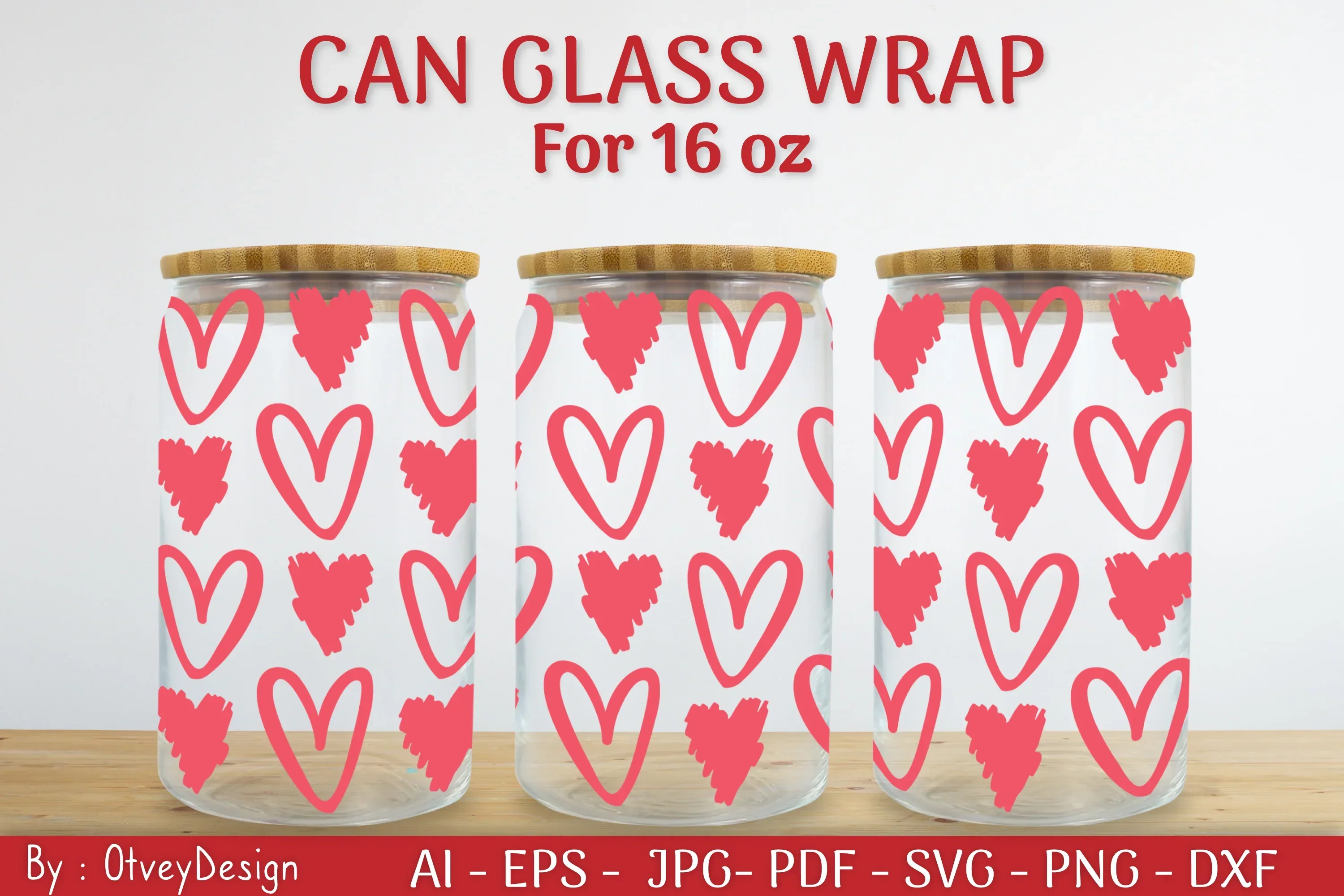 Valentine Can Glass 16 OZ SVG Bundle - Image 2