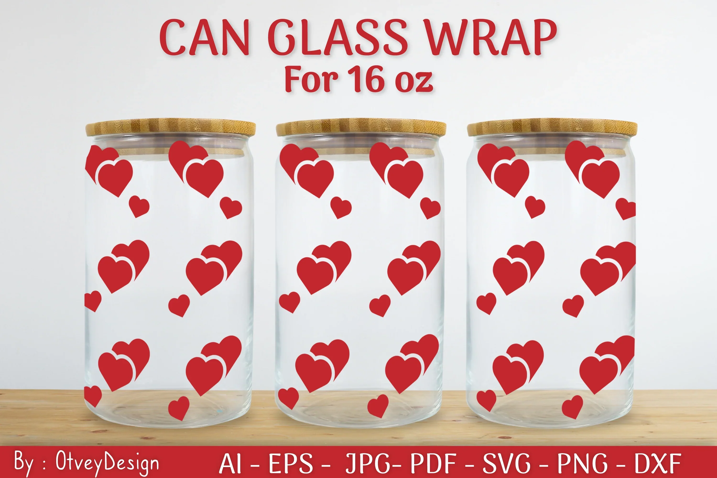 Valentine Can Glass 16 OZ SVG Bundle - Image 2