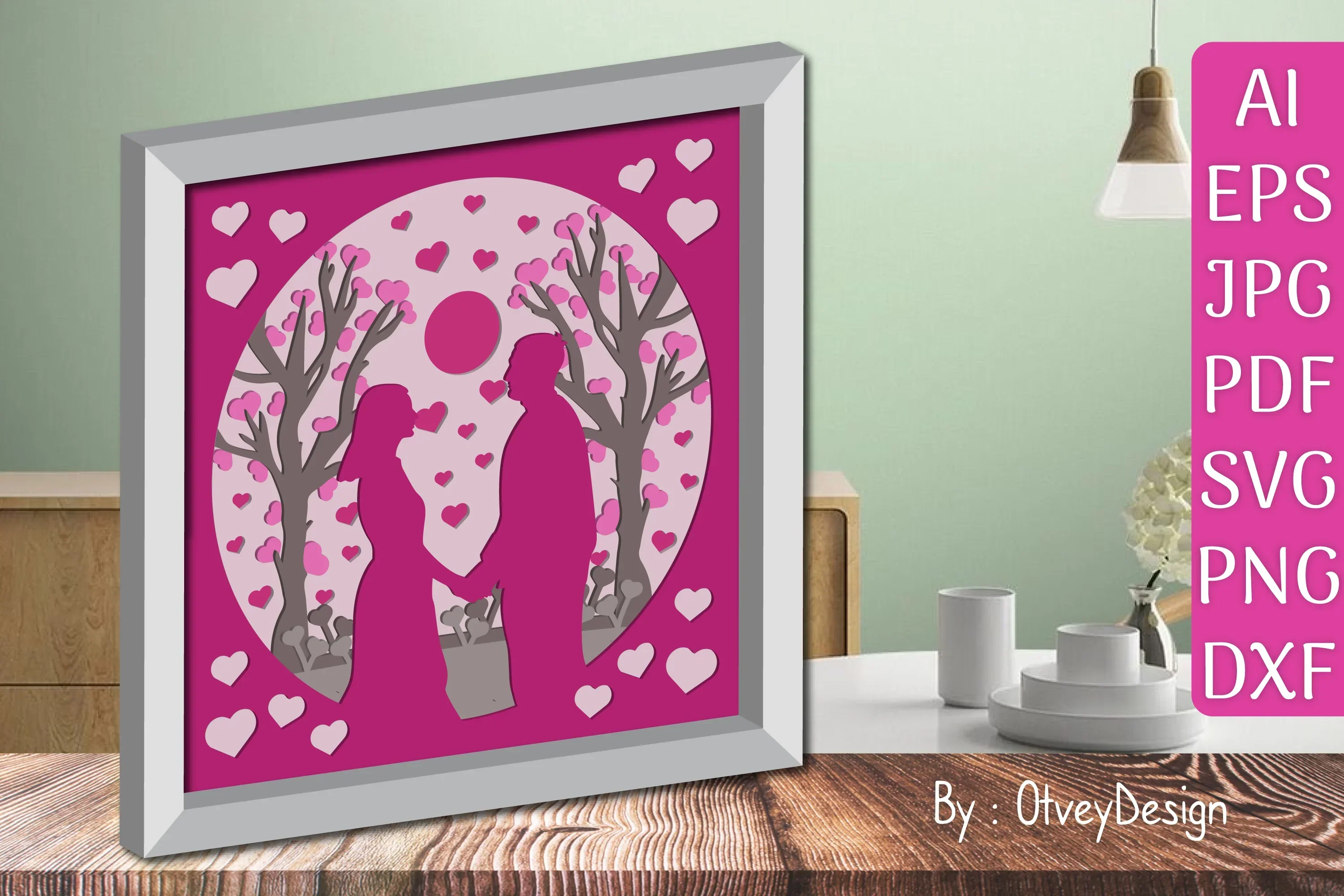 Valentine Gnome Shadow Box SVG Bundle - Image 2