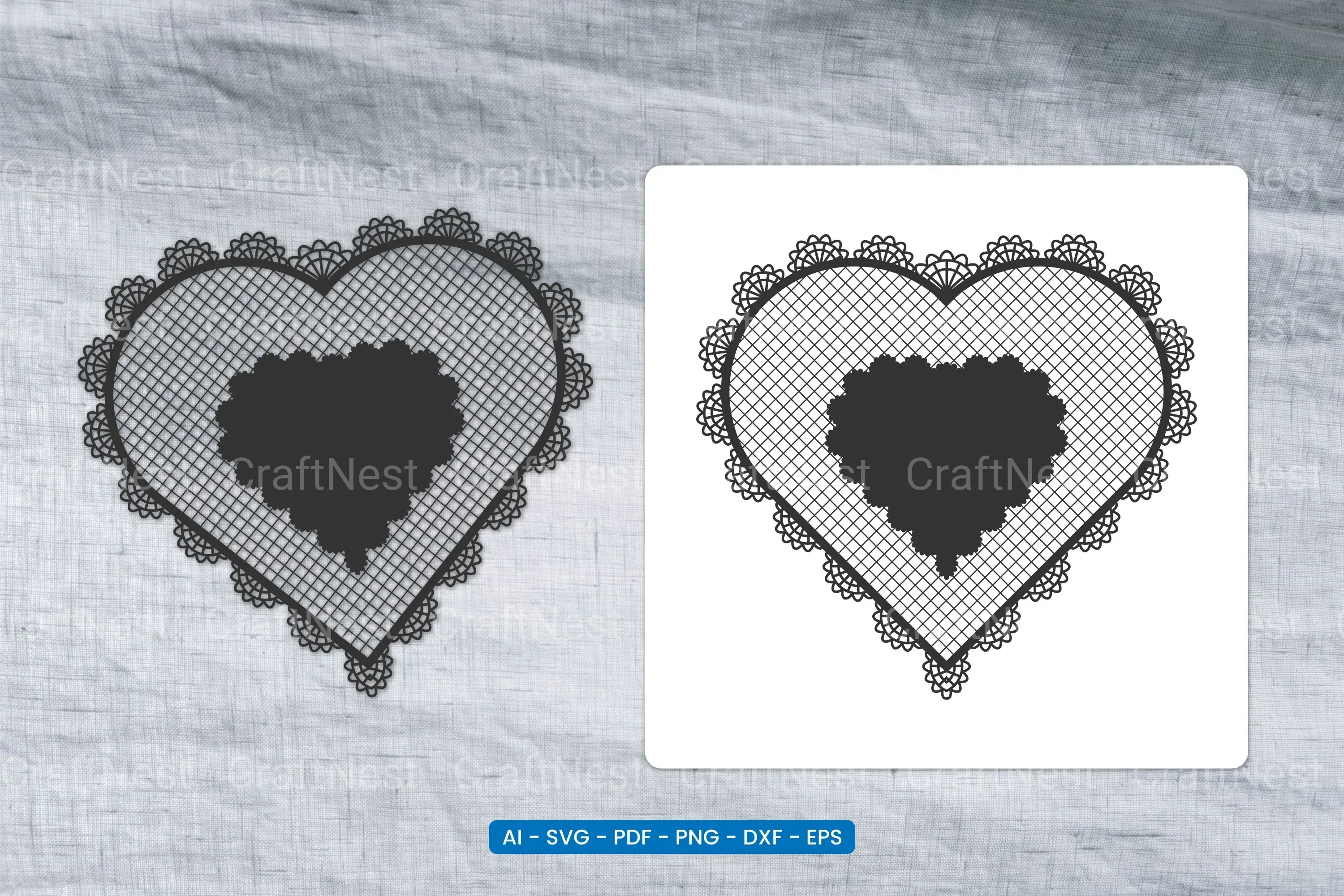 Valentine Lace Heart SVG Bundle