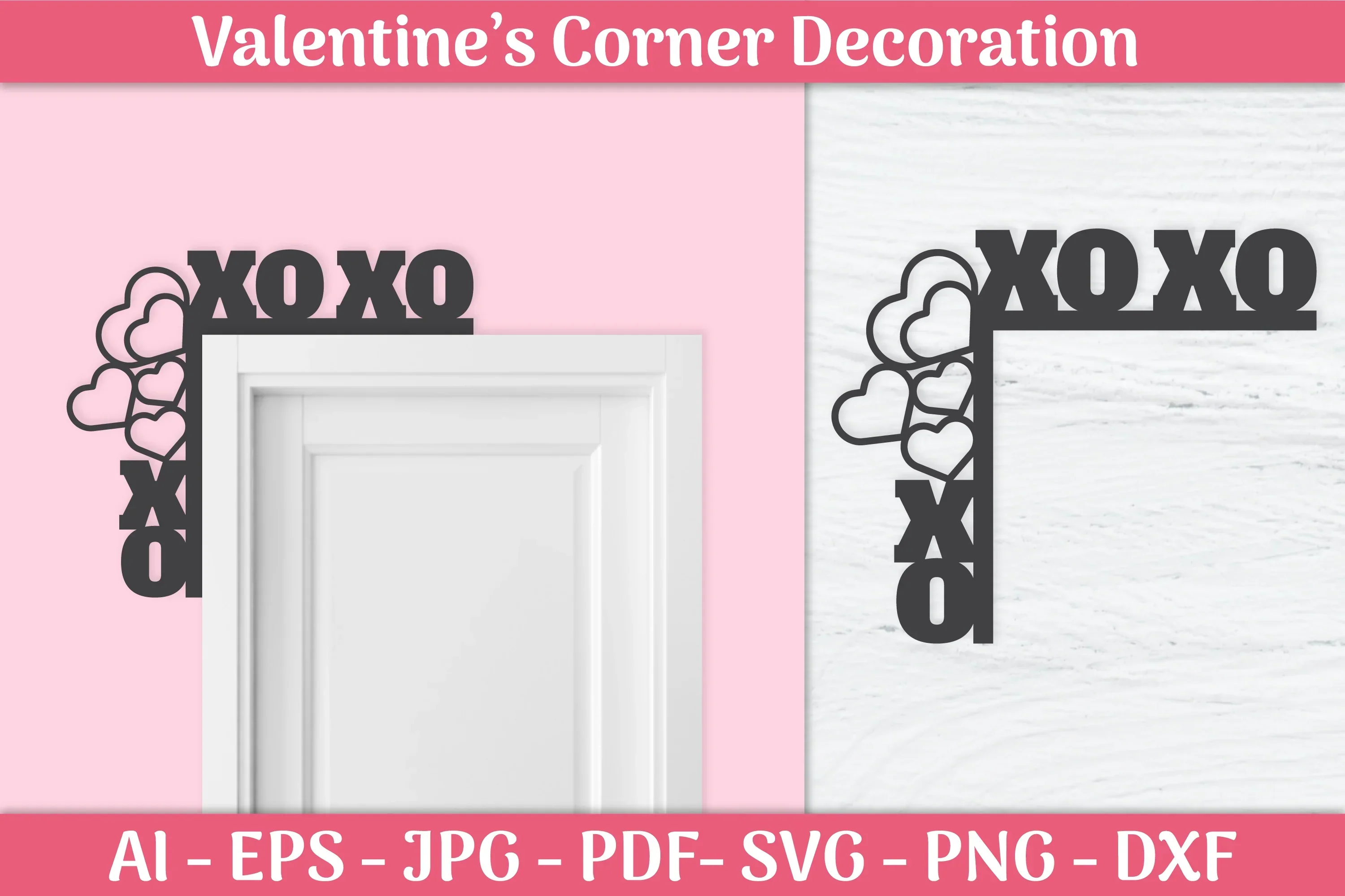 Valentine's Day Gnomes Door Corner SVG Bundle