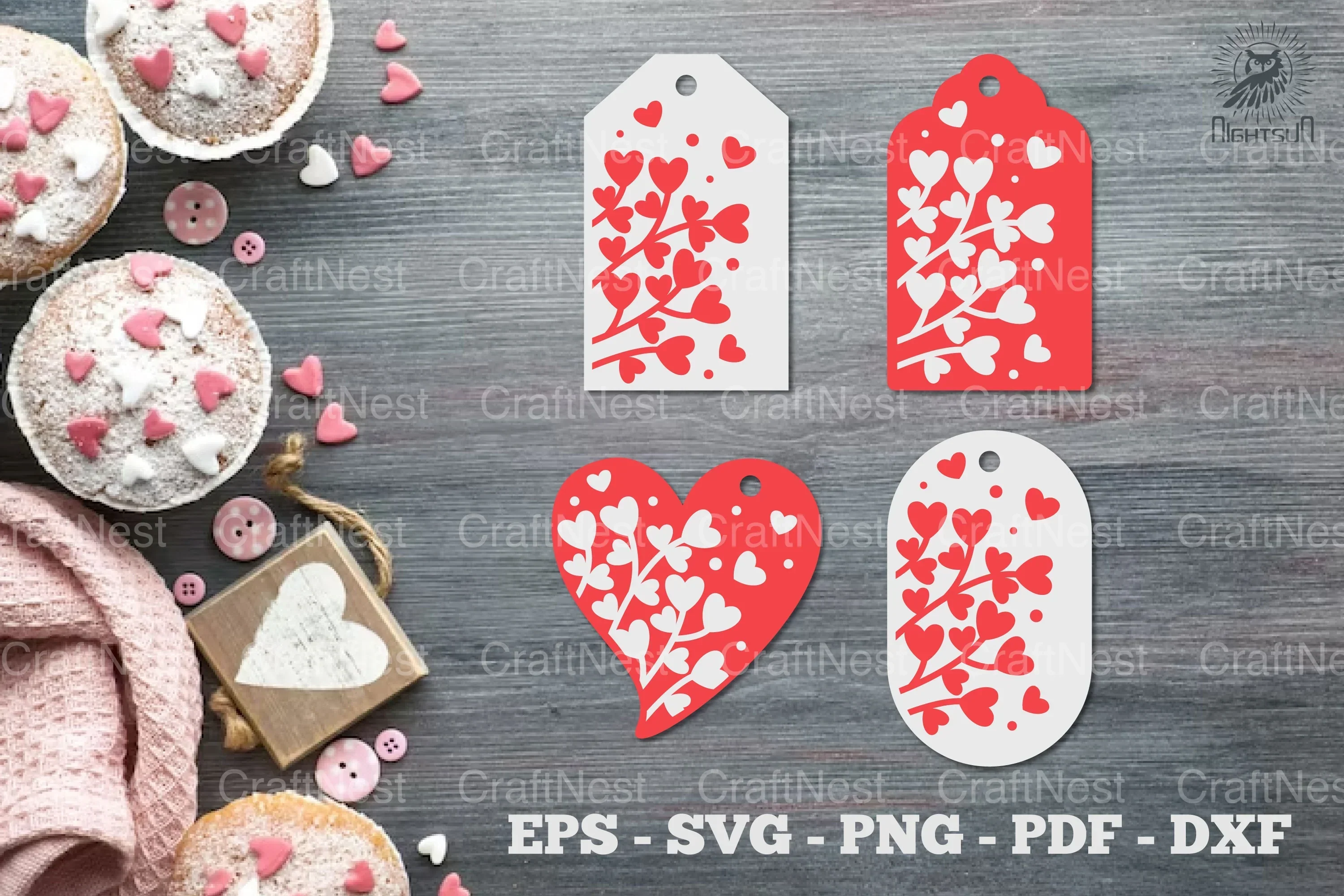 Valentine's Day Tags Printable Clipart Bundle