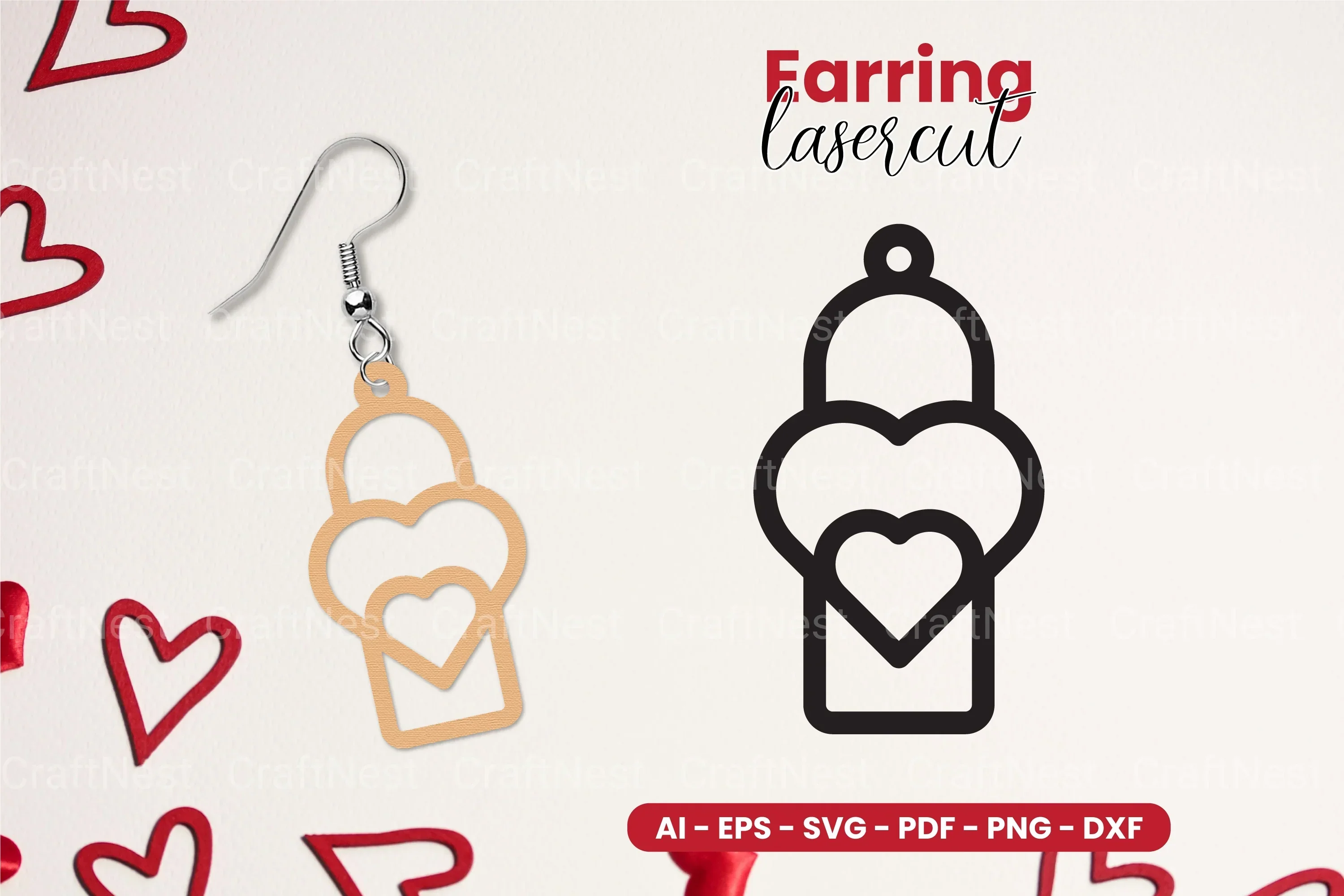 Valentine's Earring Laser Cut SVG Bundle