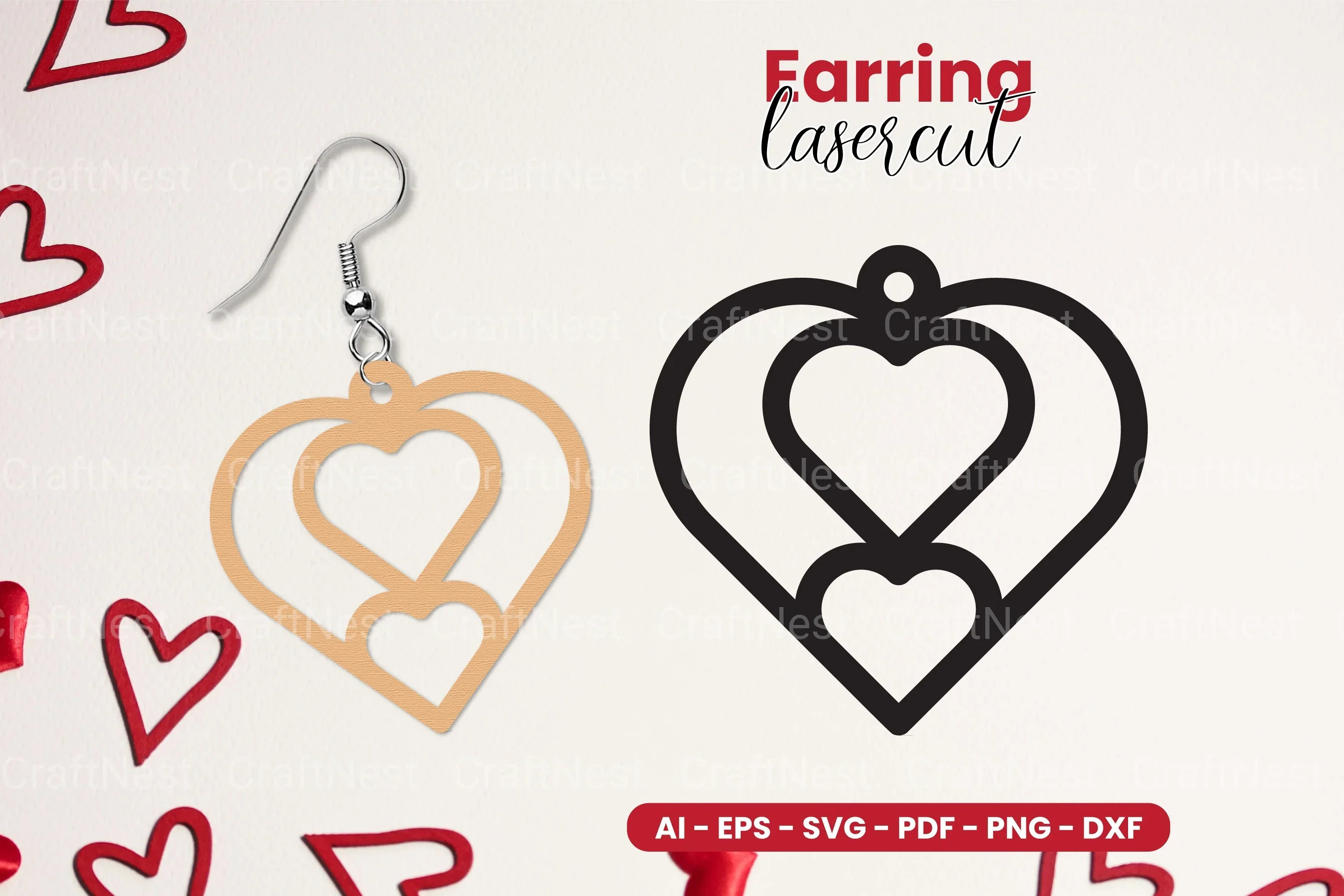 Valentine's Earring Laser Cut SVG Bundle