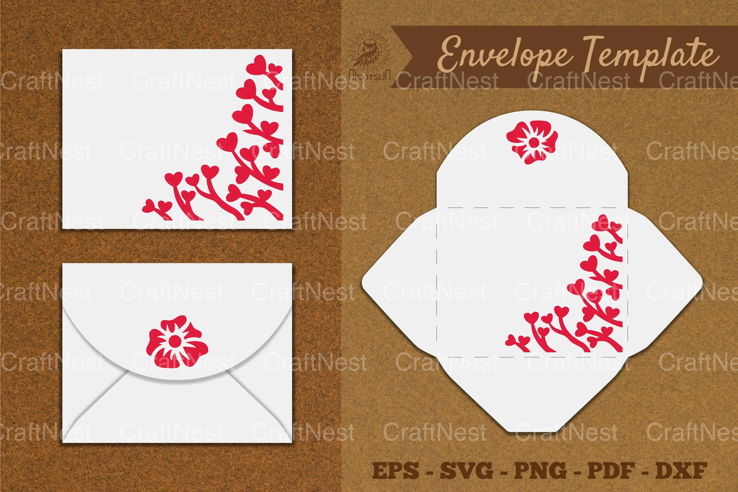 Valentine's Envelope Template SVG Bundle