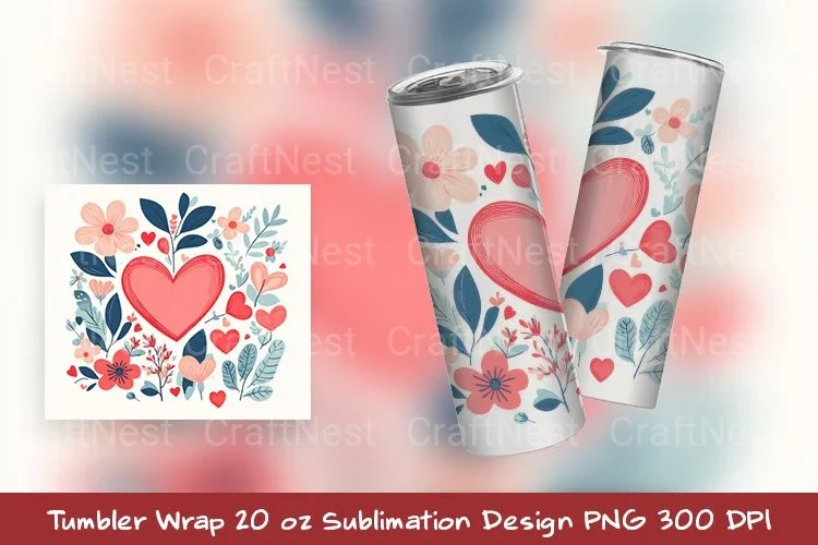 Valentine's Ornament Tumbler Wrap