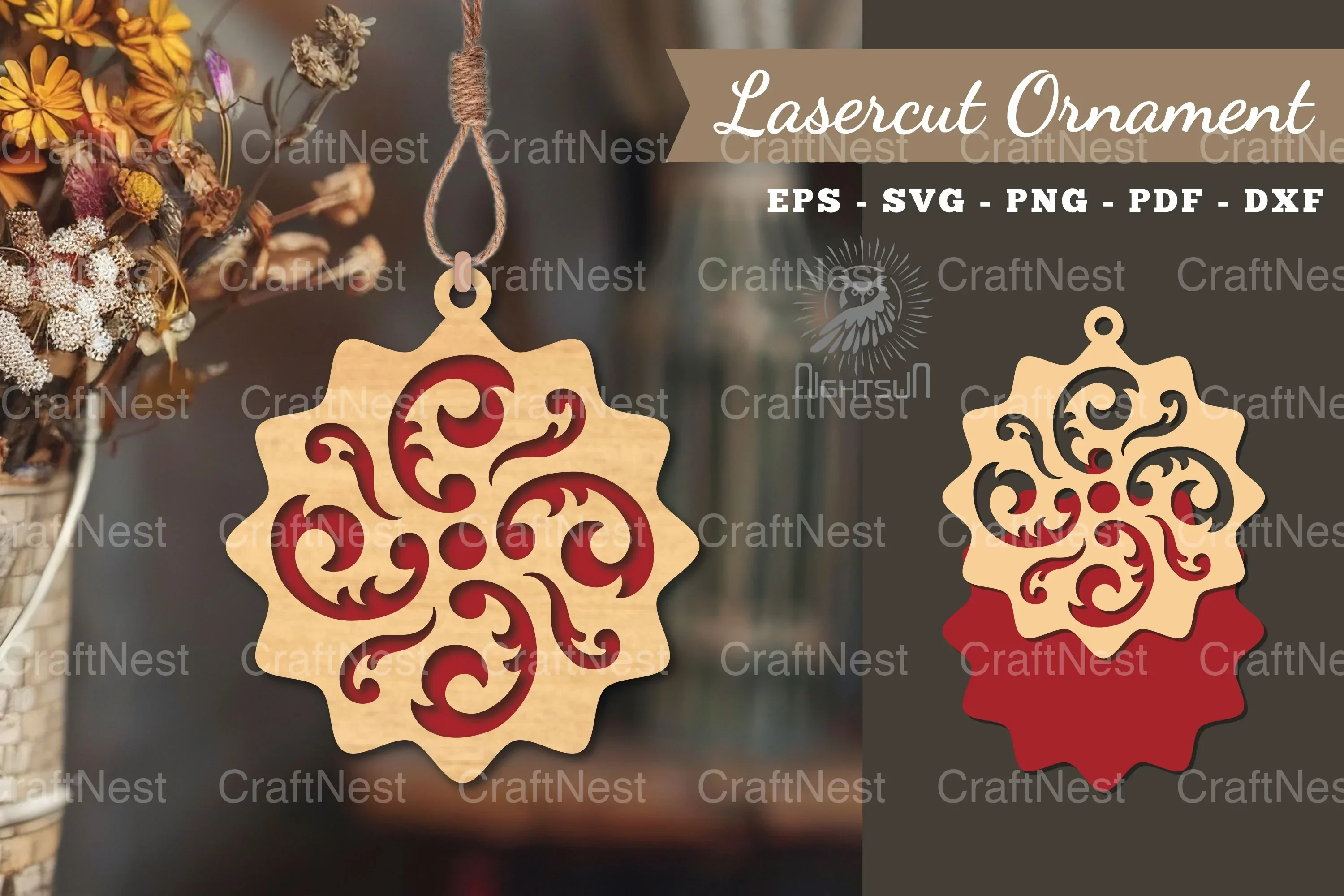 Victorian Laser Cut Ornament Clipart Bundle