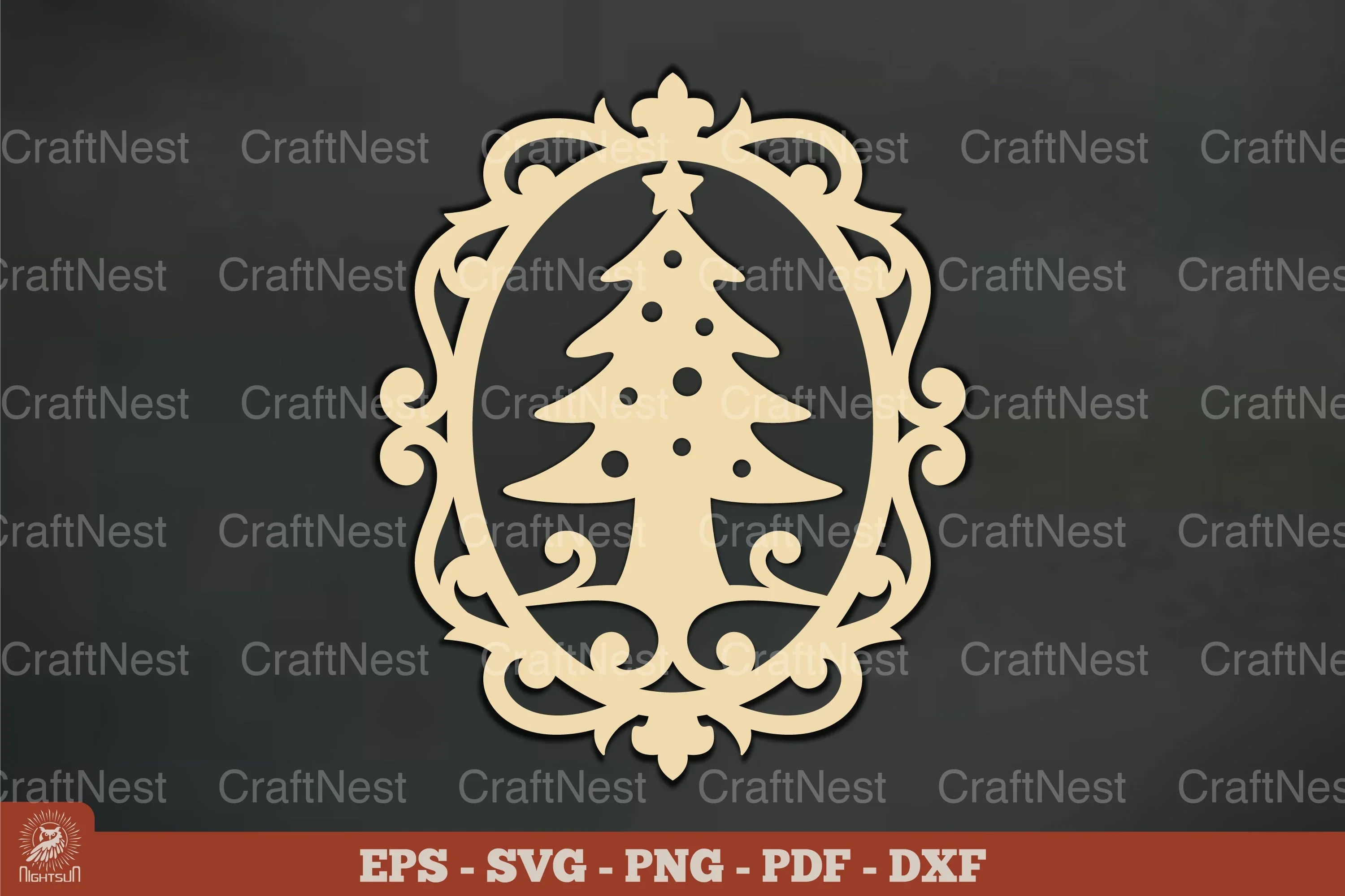 Vintage Christmas Tree Ornament Clipart Bundle