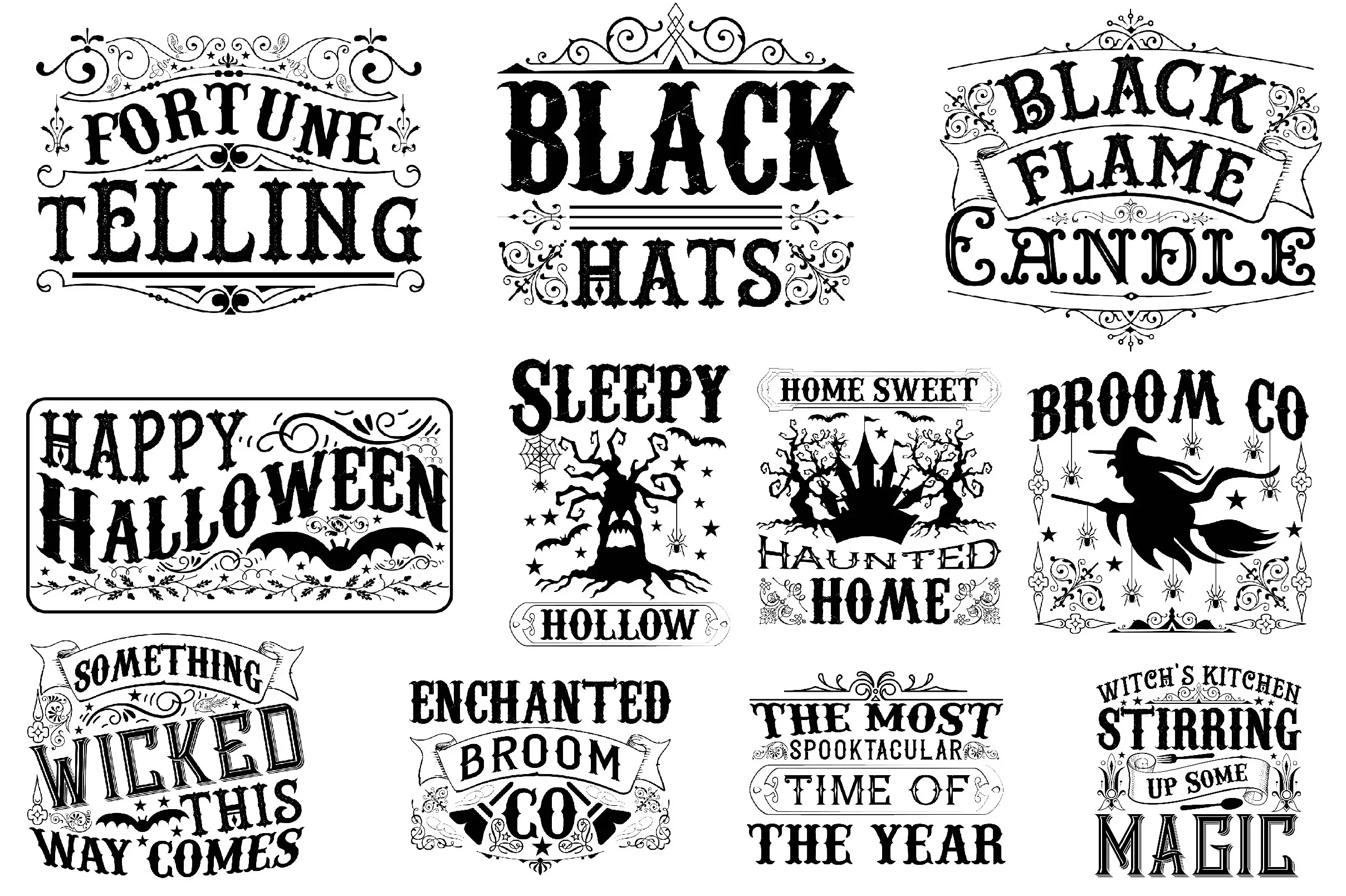 Vintage Halloween Sign SVG Bundle - Image 2