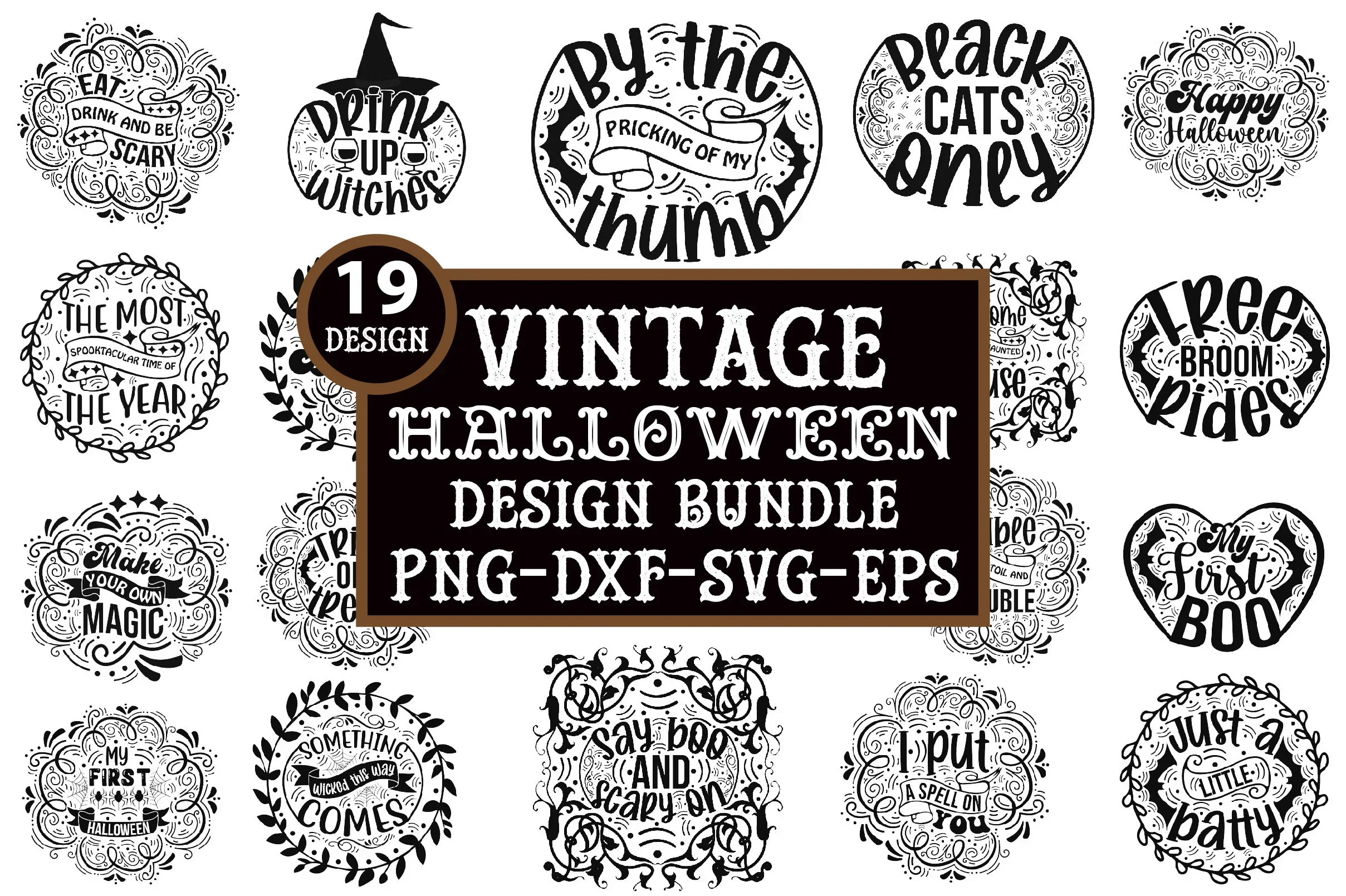 Vintage Halloween SVG Bundle